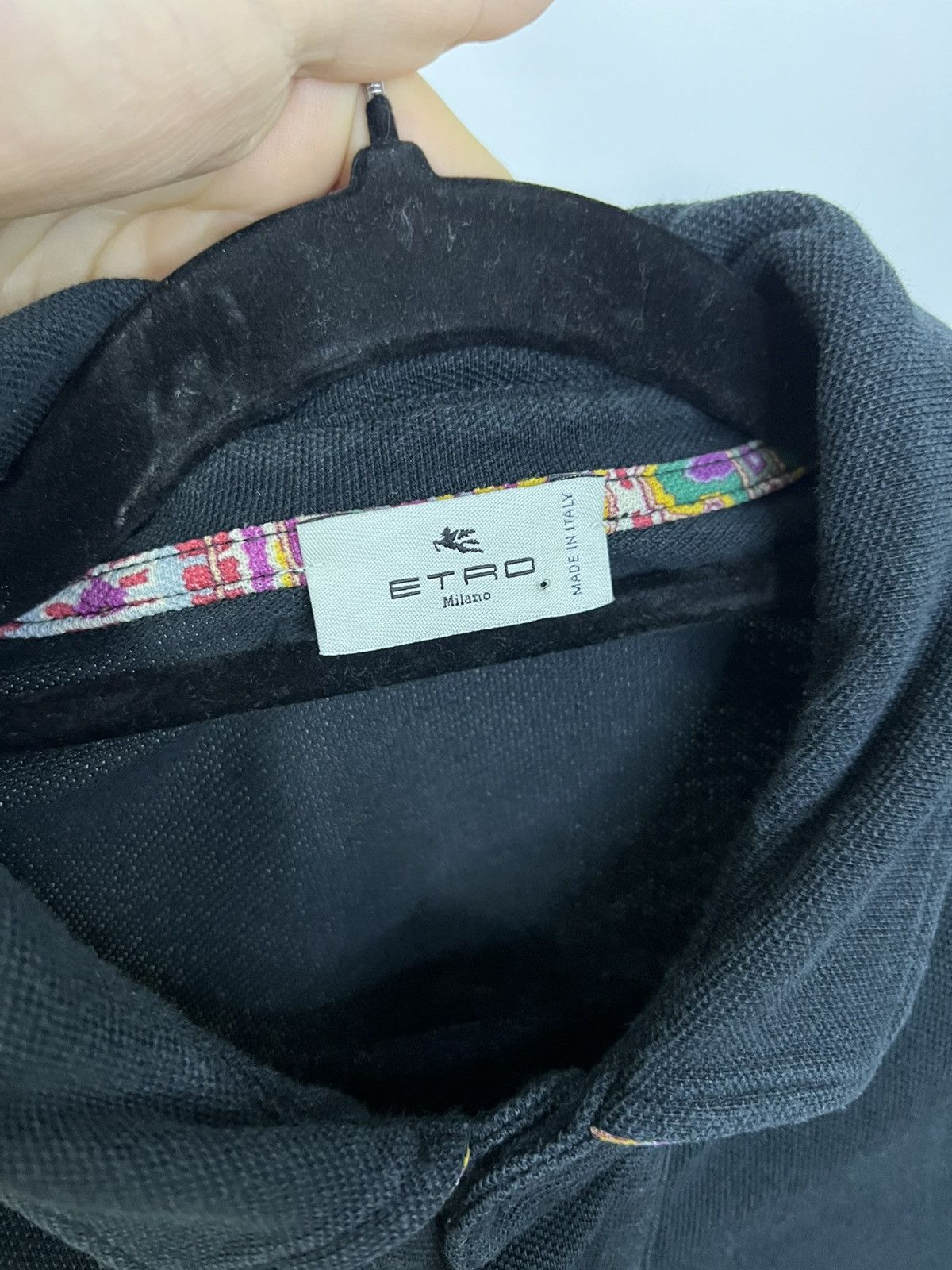 Etro Etro black pique polo shirt L cotton Size US L / EU 52-54 / 3 - 2 Thumbnail
