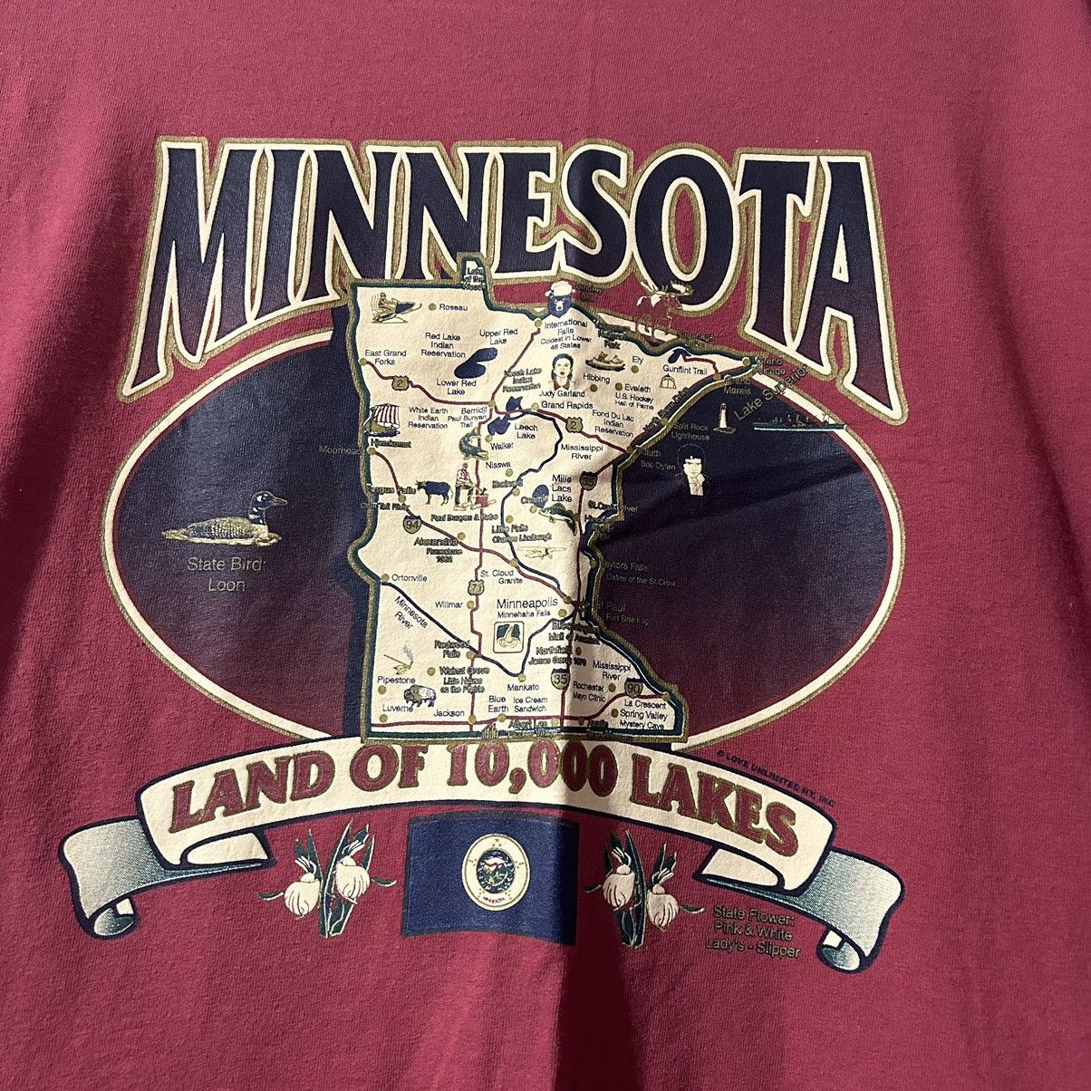Gildan × Vintage Vintage Minnesota Land Of 10,000 Lakes Gildan T-Shirt XL Size US XL / EU 56 / 4 - 2 Thumbnail