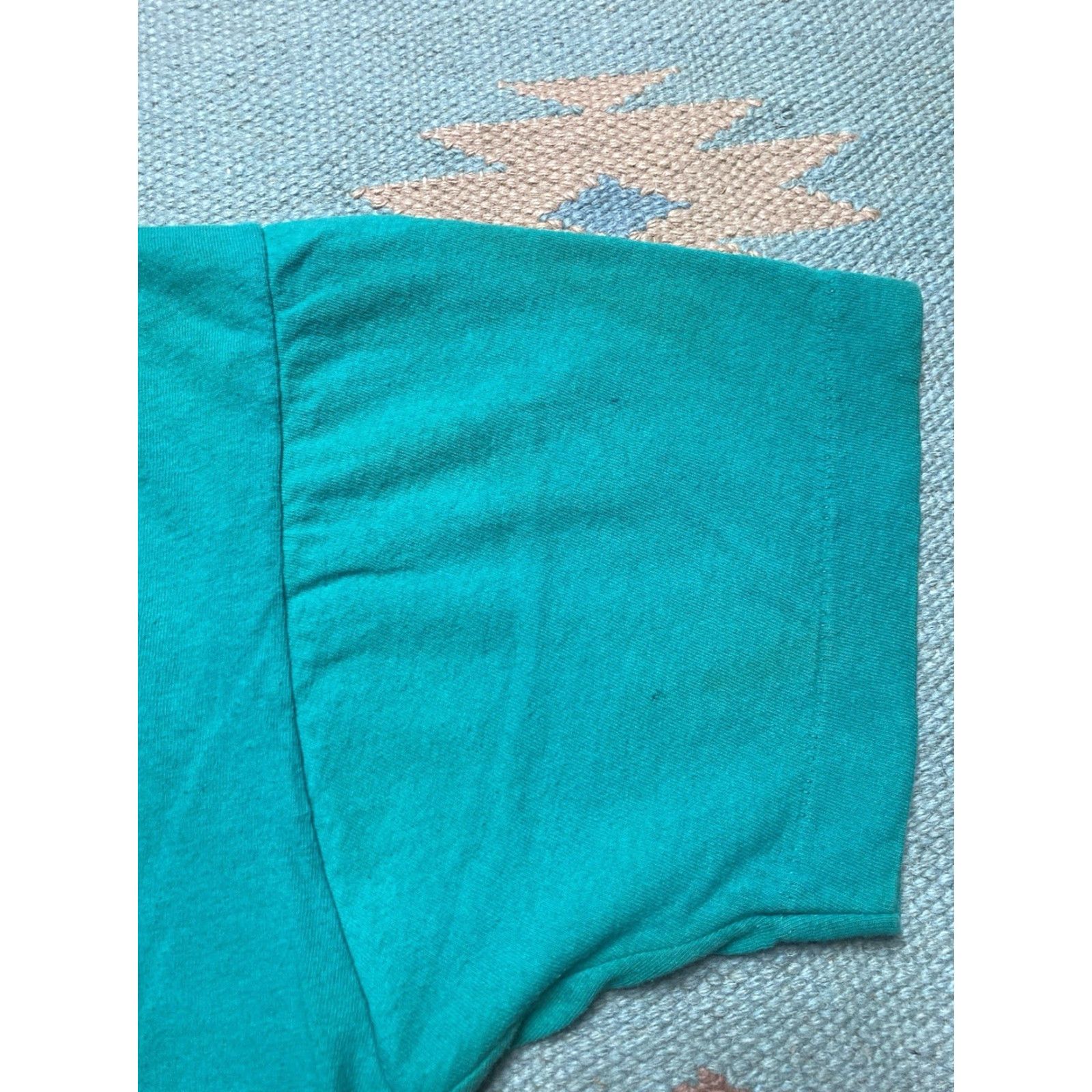 Fruit Of The Loom VINTAGE Fruit of the Loom T-Shirt Pocket Turquoise 80s Large Men Size US L / EU 52-54 / 3 - 7 Thumbnail