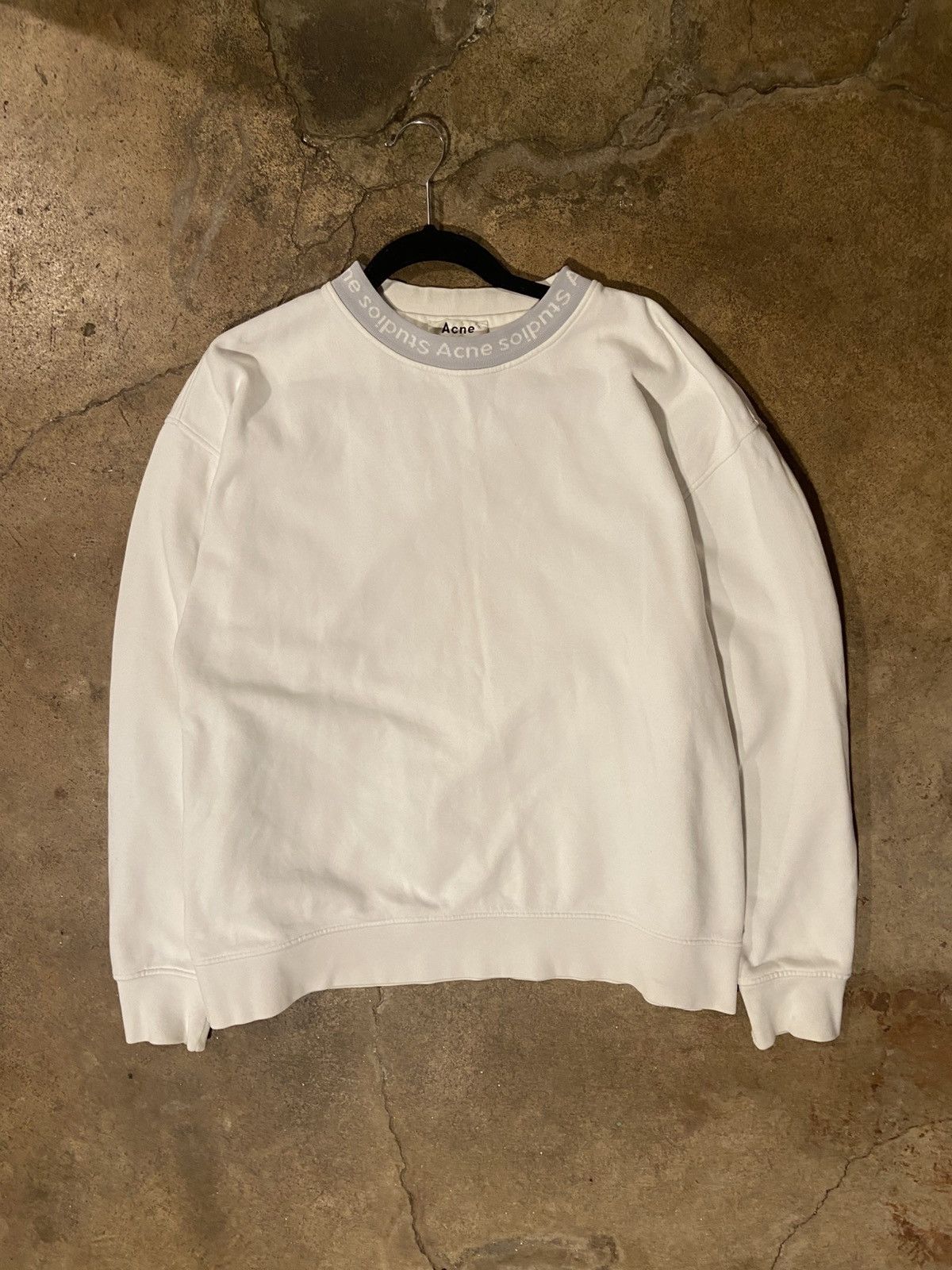 Acne Studios × Designer Acne Studios White Crewneck (Neck Logo) Size US L / EU 52-54 / 3 - 1 Thumbnail