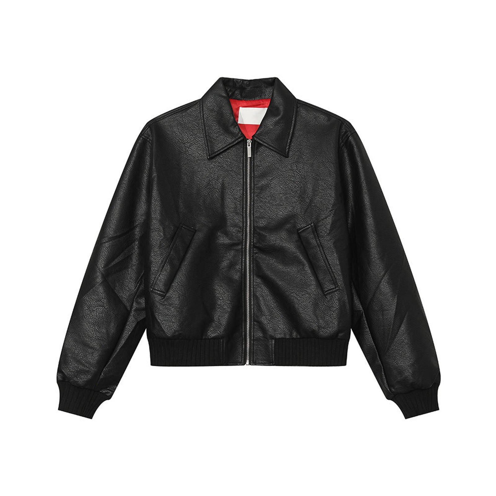 Japanese Brand Brown Faux Leather Bomber Jacket, Relaxed Fit Outerwear Size US M / EU 48-50 / 2 - 6 Thumbnail