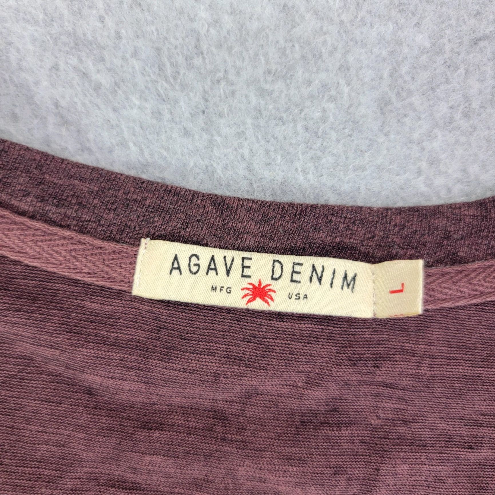 Vintage VINTAGE Agave Denim Shirt Mens L Purple V-Neck Long Sleeve Contrasting Trim Made In USA Size US L / EU 52-54 / 3 - 2 Thumbnail