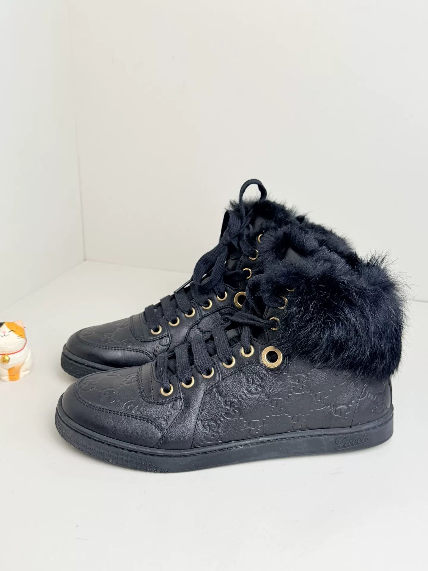 Gucci Gucci Thermal Black Hitop Sneakers us_6 Women Size US 6 / IT 36 - 1 Thumbnail
