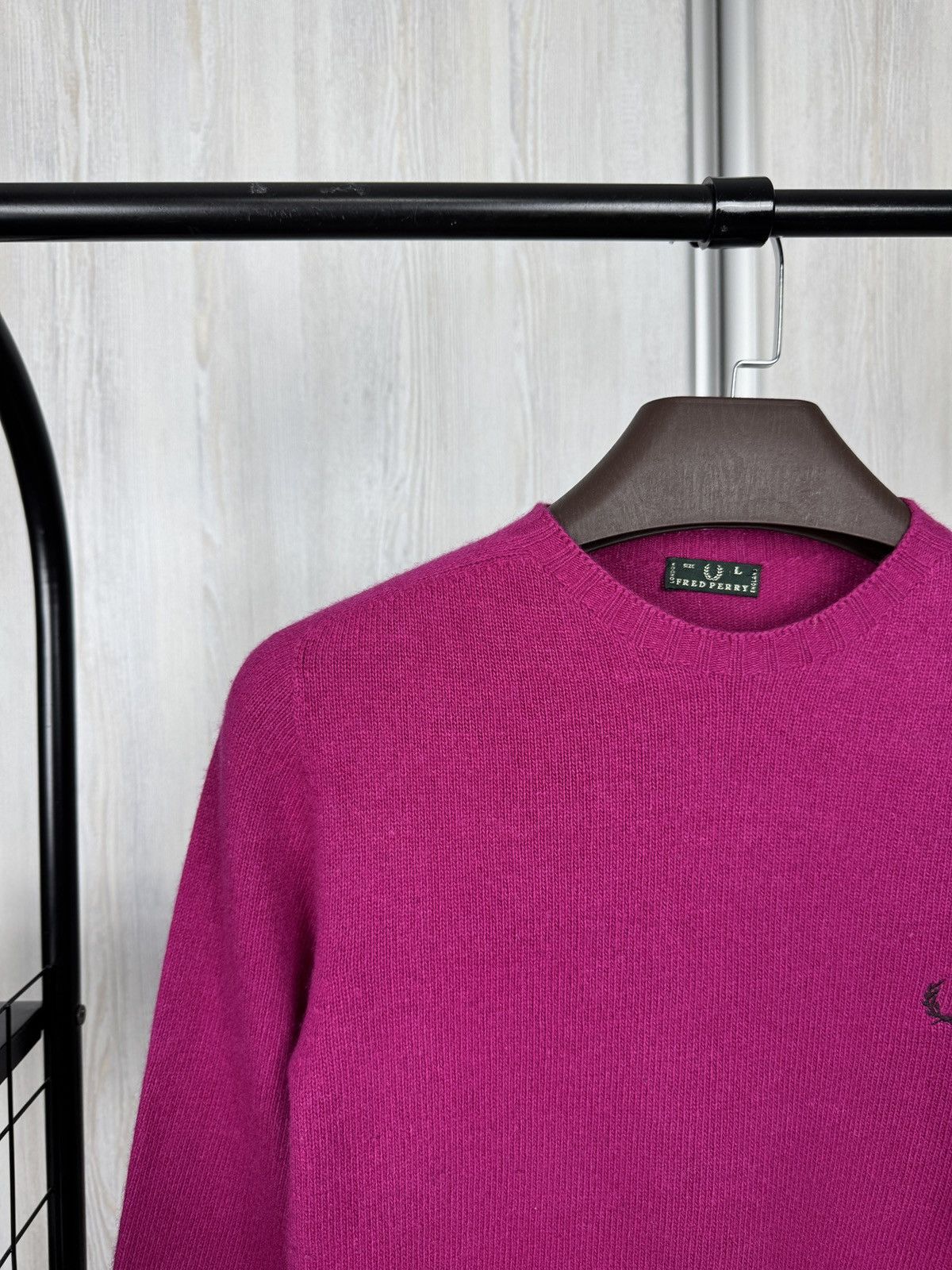 Fred Perry Fred Perry made in Italy Beta SPA wool cashmere pink sweater Size L / US 10 / IT 46 - 3 Thumbnail