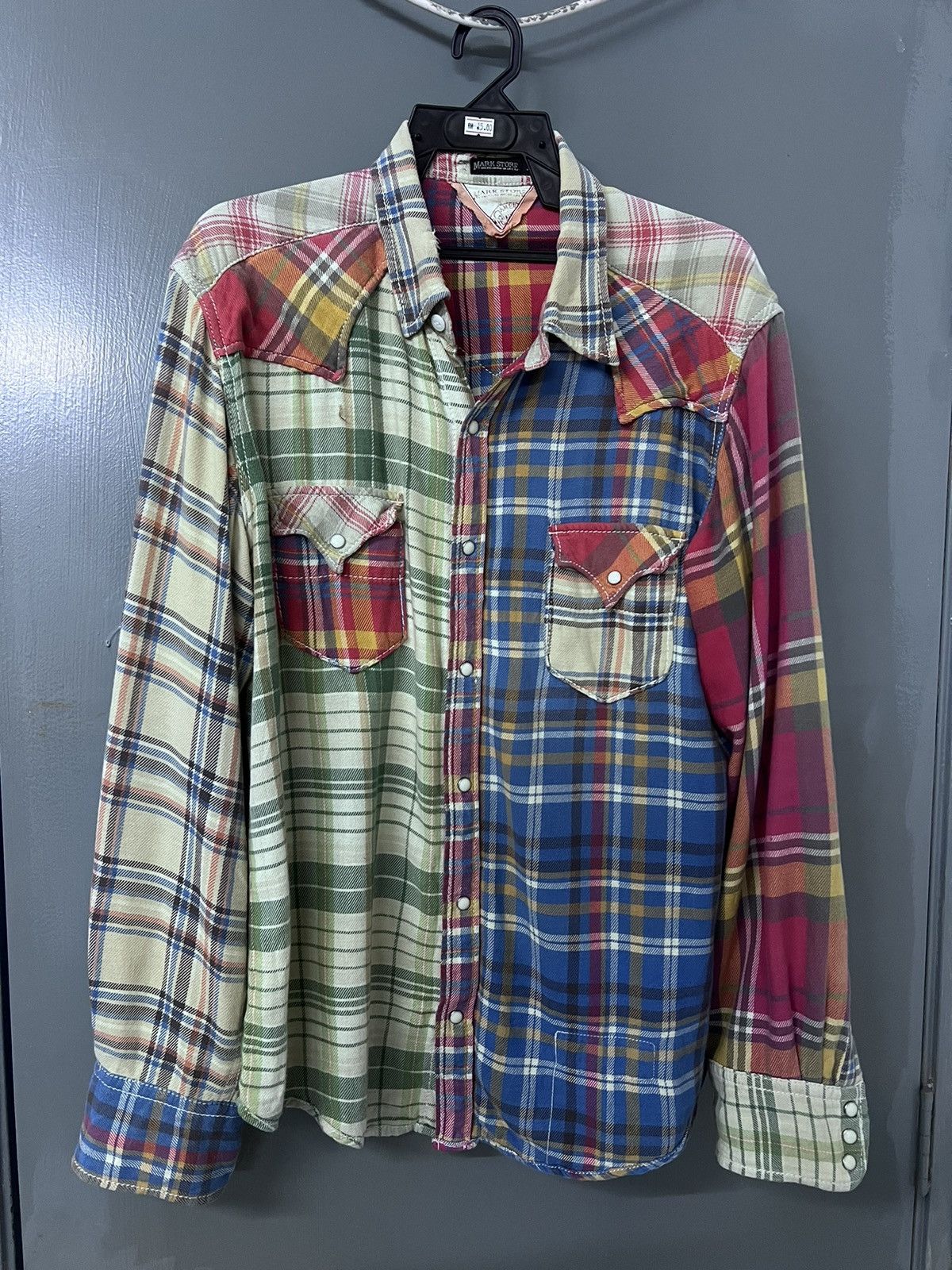 Vintage THRASHED FADED WESTERN FLANNEL MULTICOLOUR Size US XL / EU 56 / 4 - 1 Thumbnail
