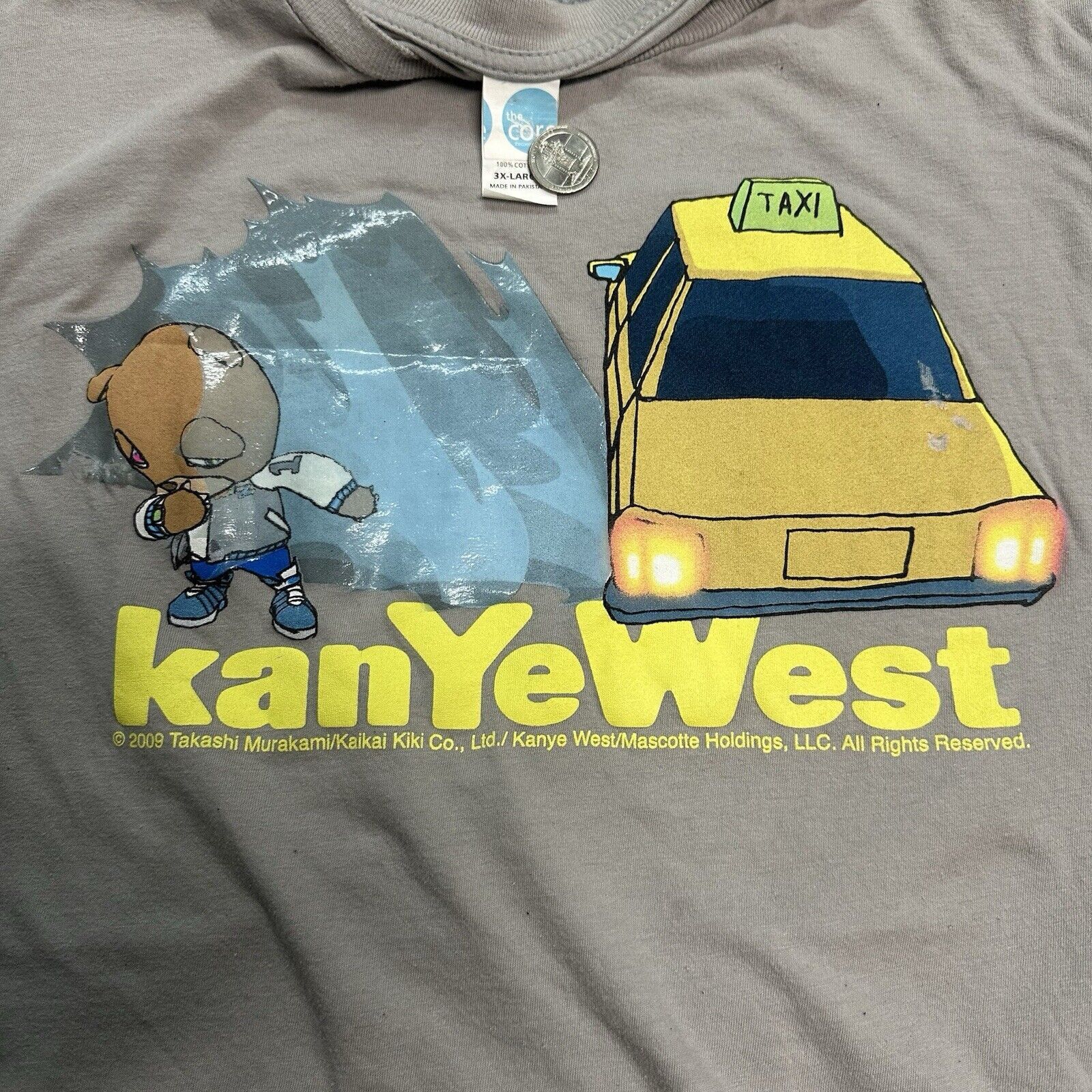 Kanye West × Vintage Vintage 2009 Kanye West Takashi Murakami Bear Taxi T-Shirt Size US XXL / EU 58 / 5 - 1 Thumbnail