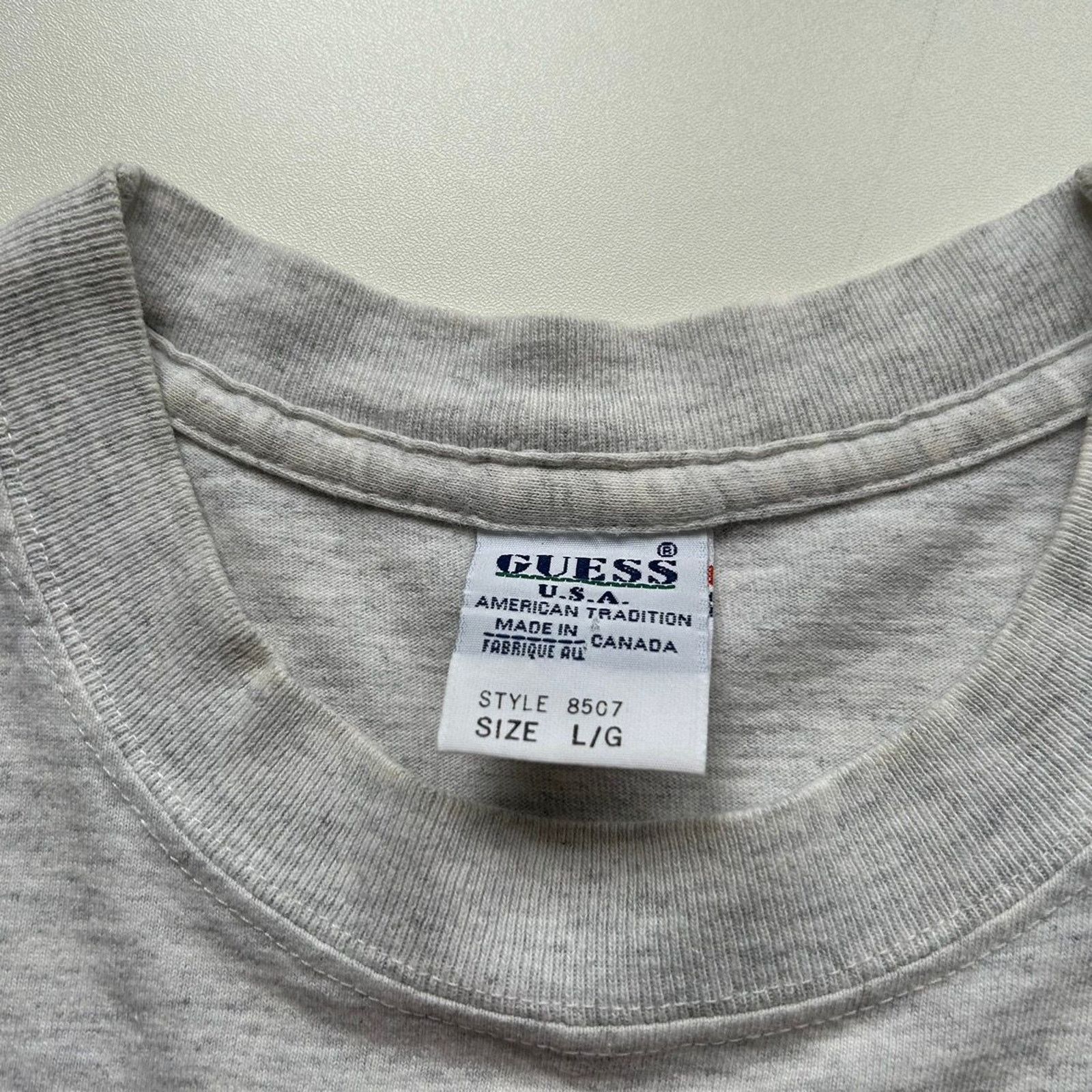Guess Vintage 90s Guess Jeans Spell Out T Shirt Large Rare Gray Size US L / EU 52-54 / 3 - 4 Thumbnail