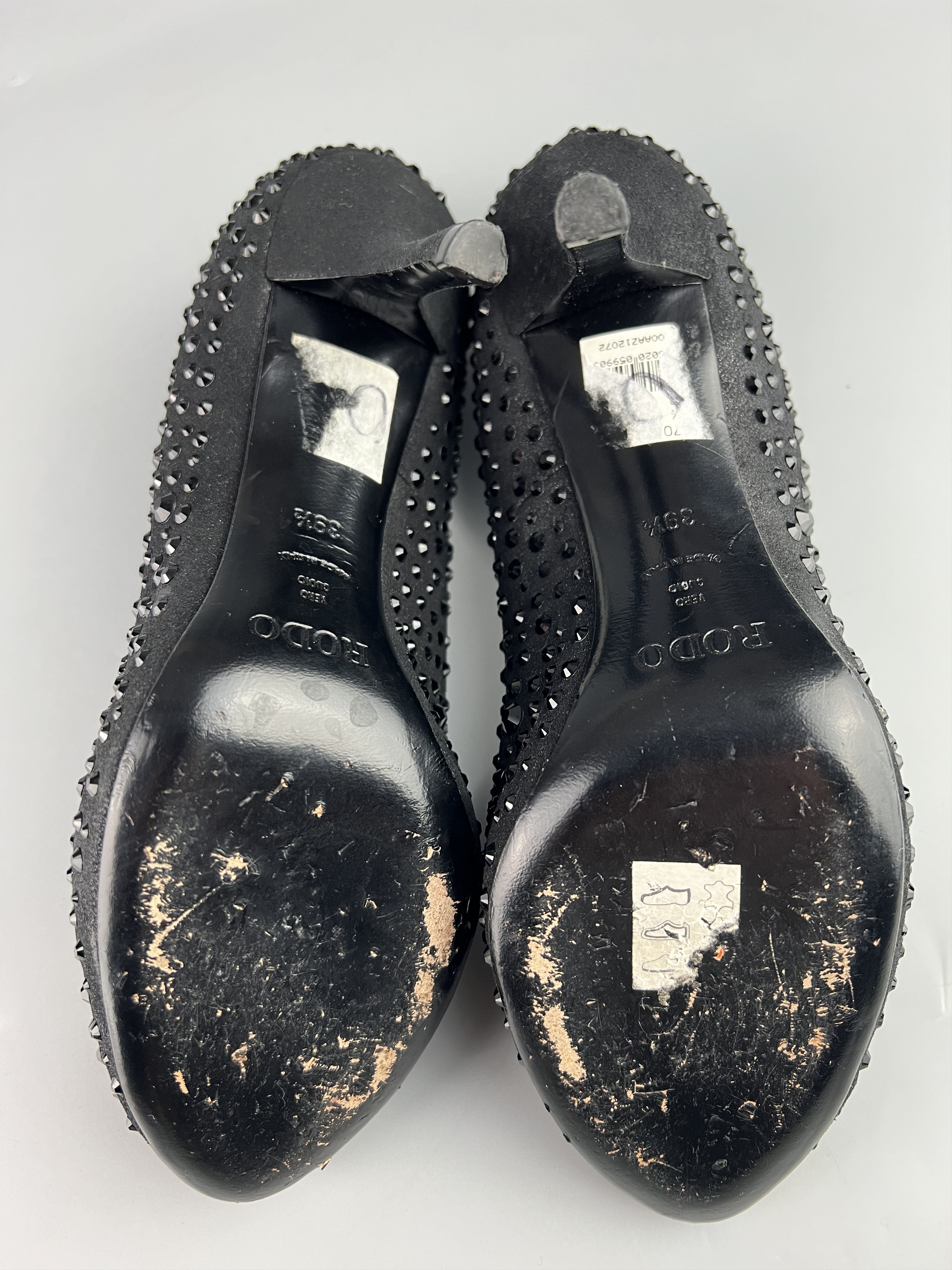 Other Rodo Black Crystals Rhinestones Pumps Shoes Size 39.5 Size US 8.5 / IT 38.5 - 8 Thumbnail