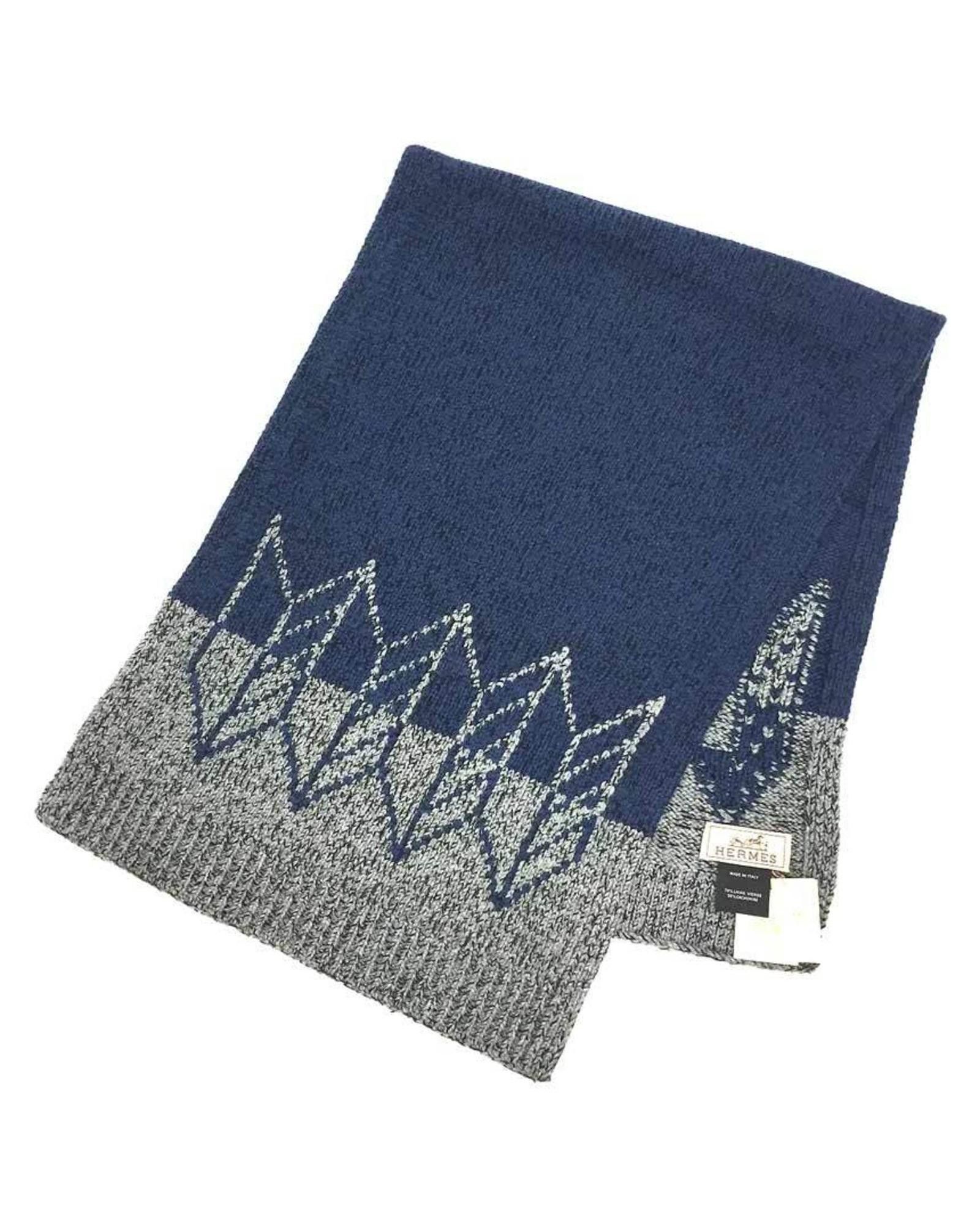 image of Hermes Navy Cashmere Stole, Women's