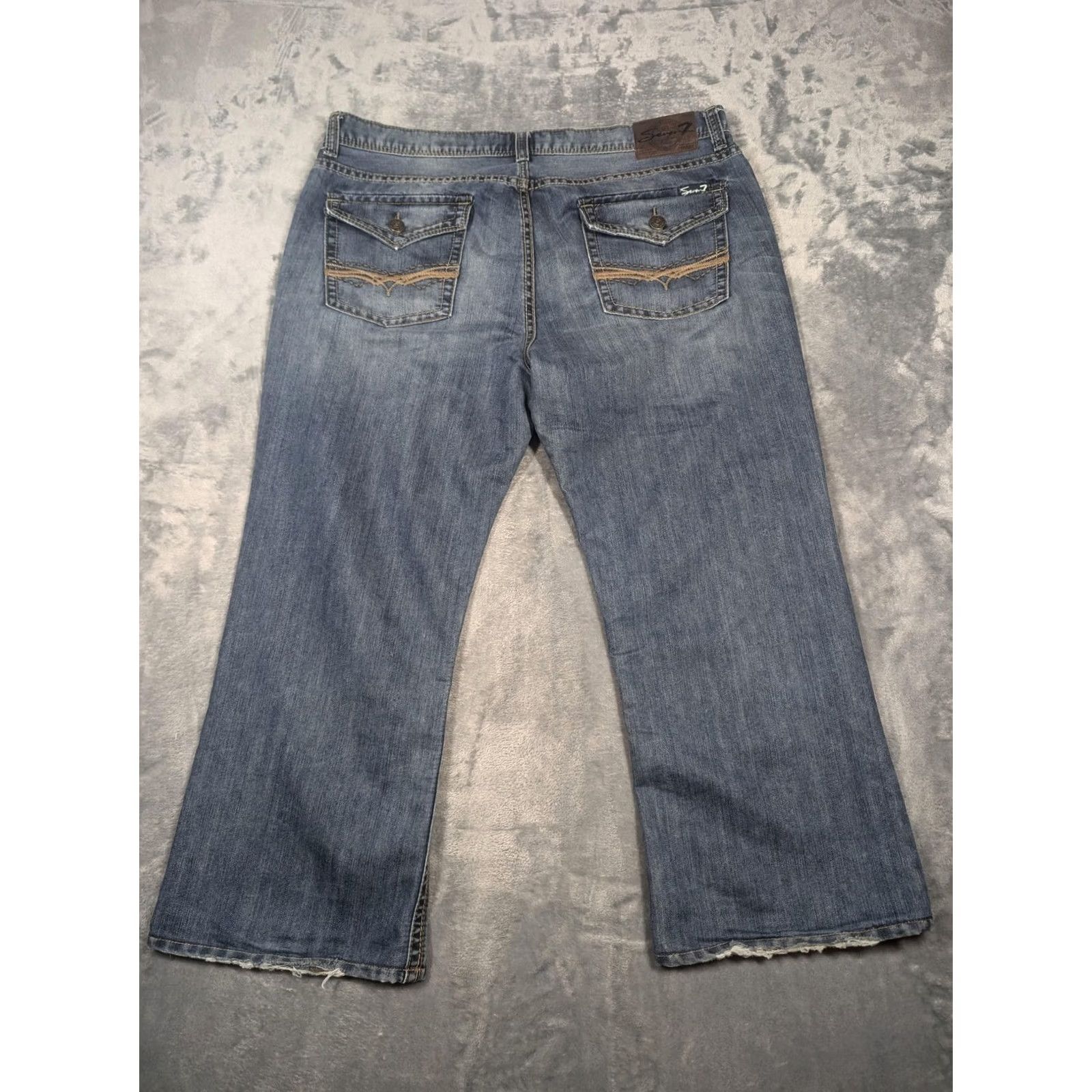 Vintage Seven7 Jeans Mens 40x32 Light Wash Blue Bootcut Denim Zip Fly Back Pockets Size US 40 / EU 56 - 7 Thumbnail
