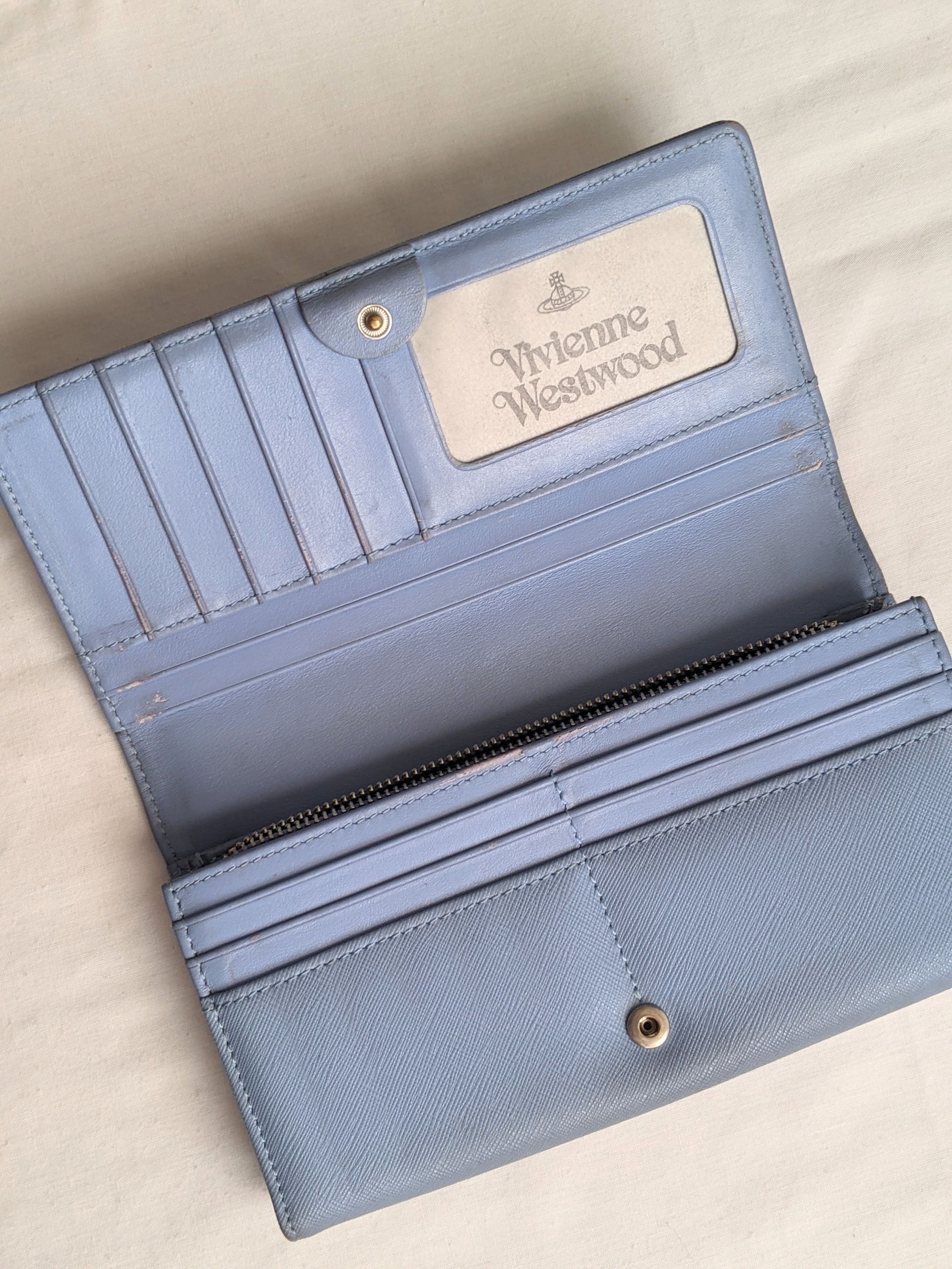 Vivienne Westwood Vivienne Westwood Leather Wallet Cement Blue Color Size ONE SIZE - 5 Thumbnail