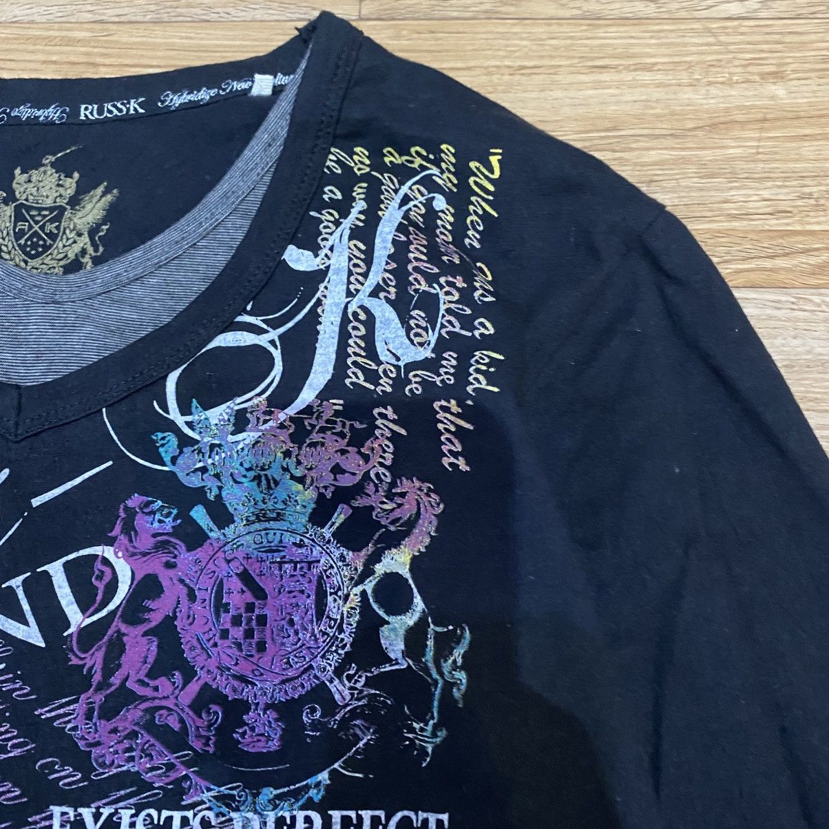 If Six Was Nine 2000s Russ-K Vkei Double Layer Poem Long Sleeve T-Shirt Size US M / EU 48-50 / 2 - 7 Thumbnail