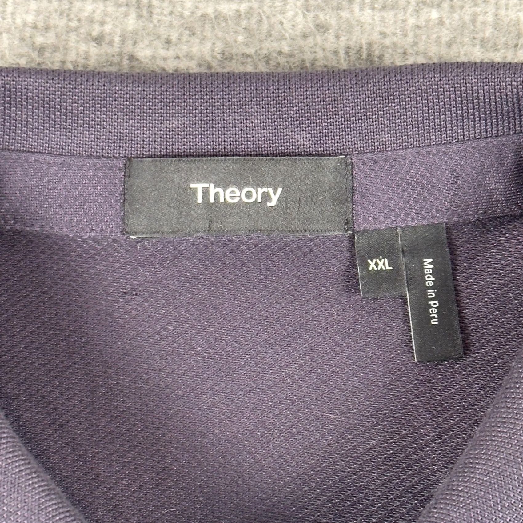 Theory Theory Polo Shirt Mens 2XL Black Button Micro Jacquard Knit Pima Cotton Peru Size US XXL / EU 58 / 5 - 2 Thumbnail