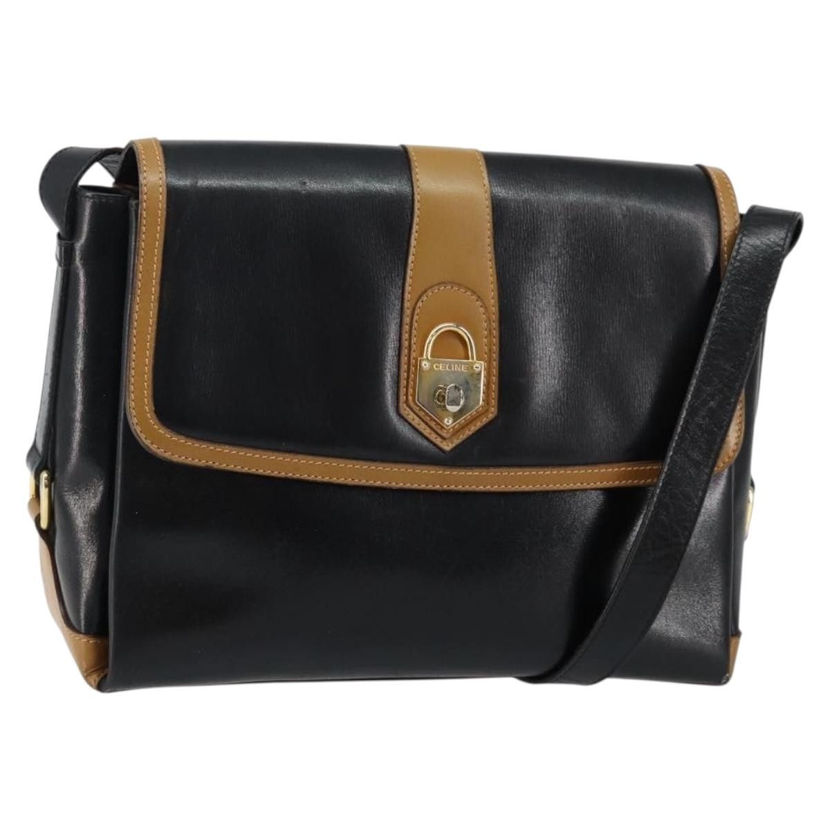 Celine CELINE Shoulder Bag Leather Black Gold Size ONE SIZE - 1 Thumbnail
