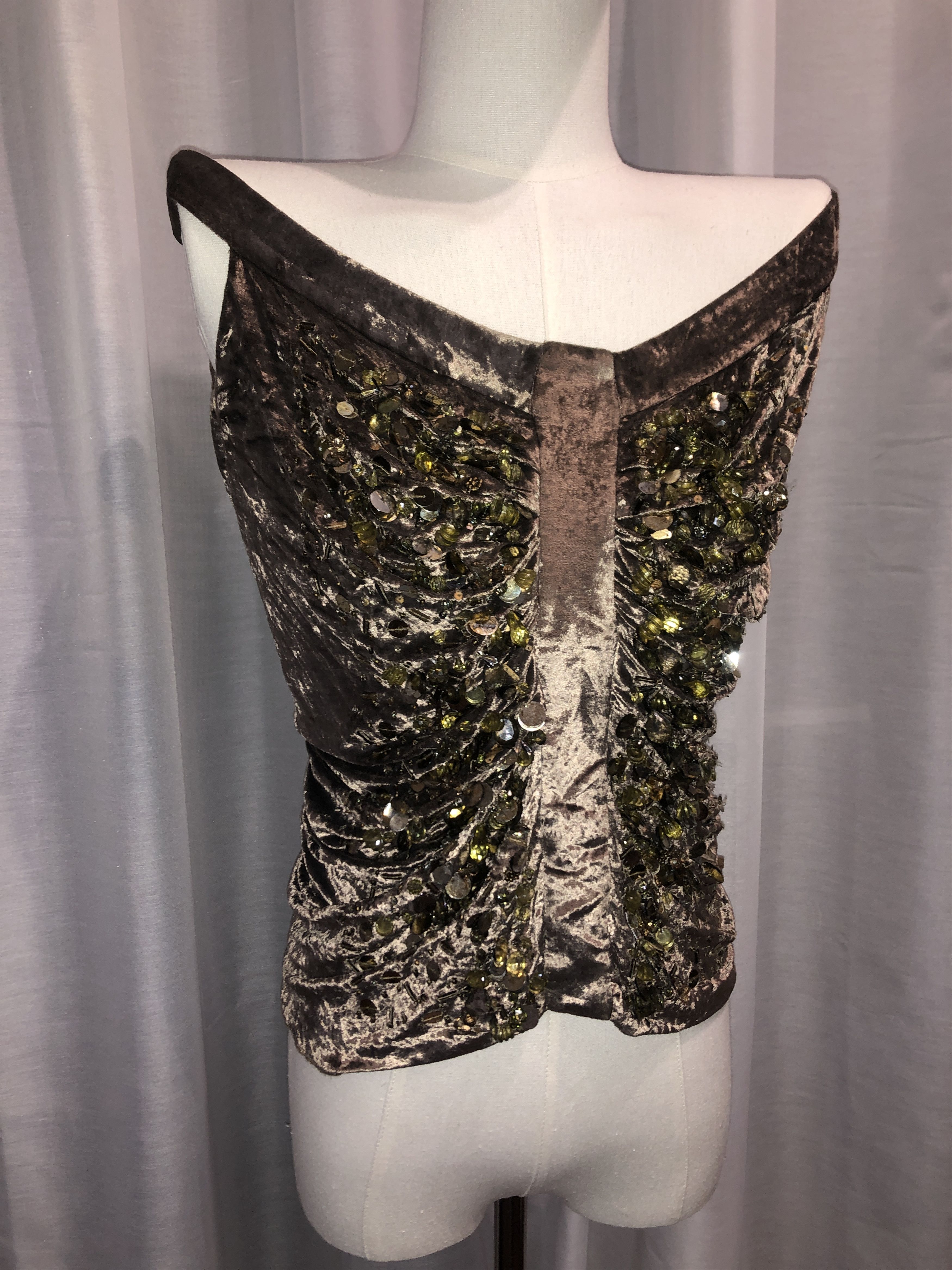 John Galliano Suquined Bronze Top Size M / US 6-8 / IT 42-44 - 5 Thumbnail