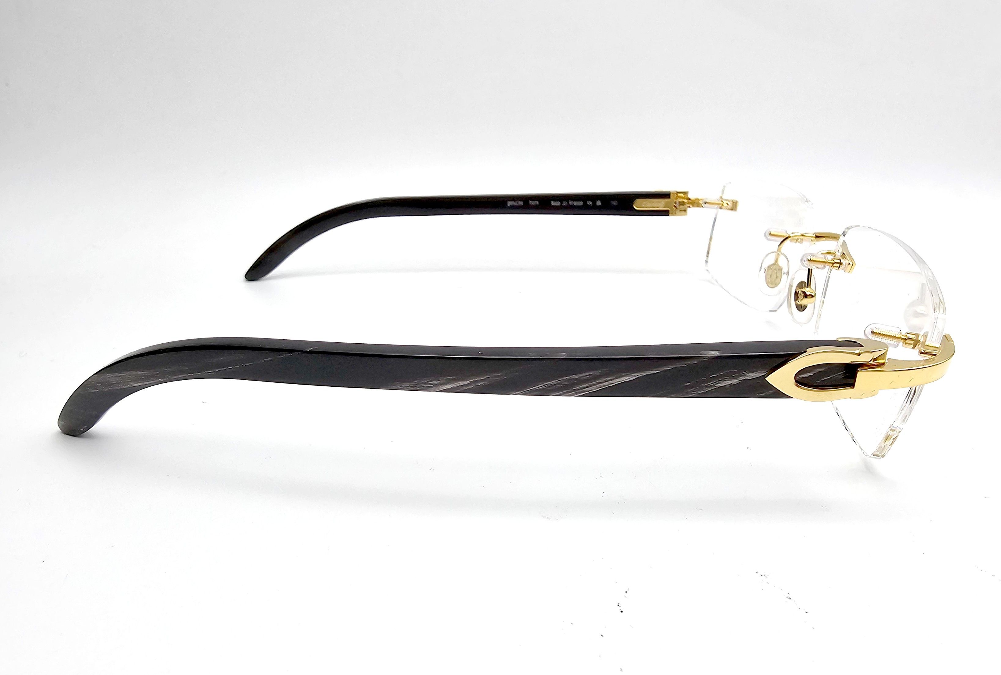 Cartier NEW! Cartier Black Buffalo Horn Glasses CT00490 Size ONE SIZE - 7 Thumbnail