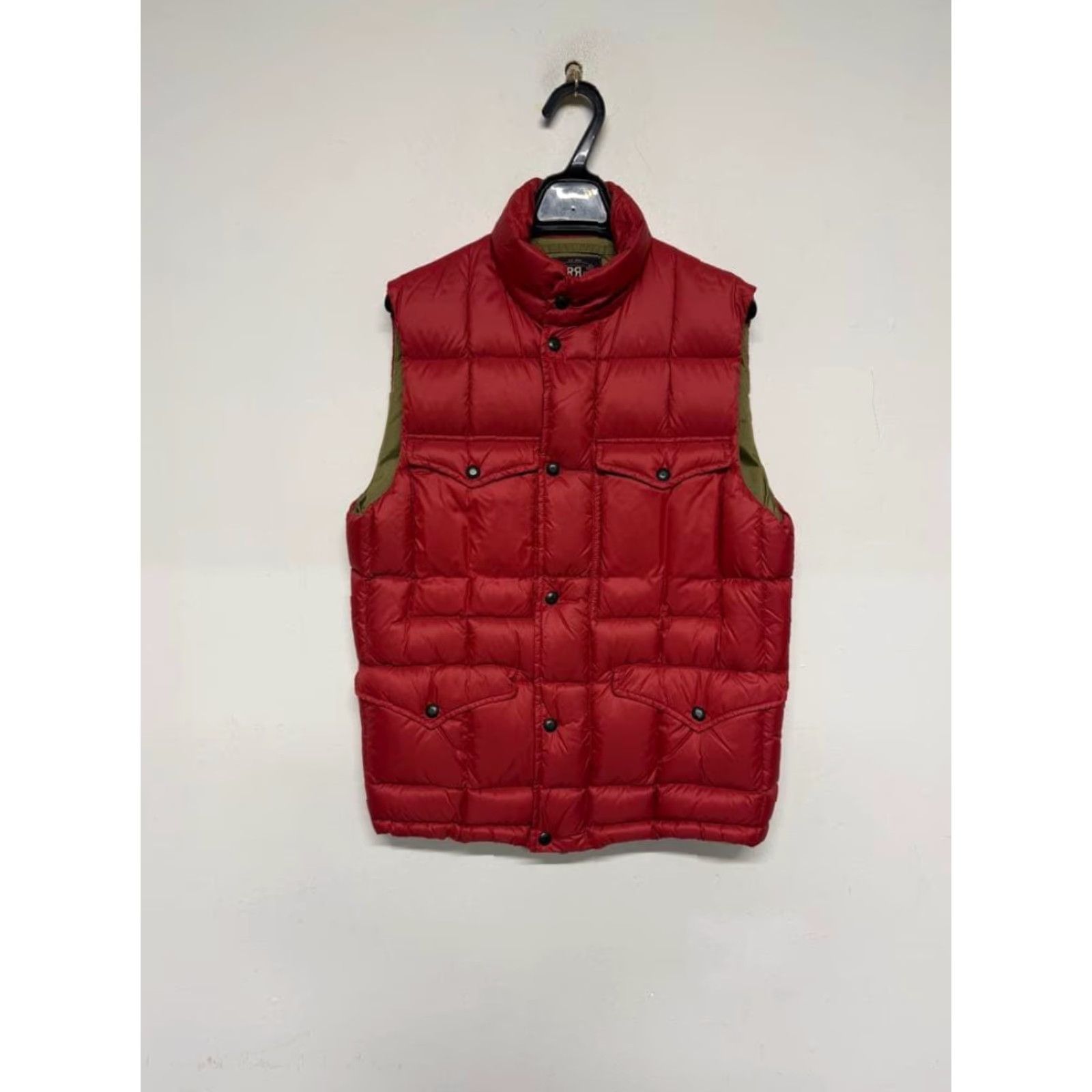 Vintage RRL Vest Red Nylon Leather Trim Quilted Down Size S Mens Size US S / EU 44-46 / 1 - 2 Thumbnail
