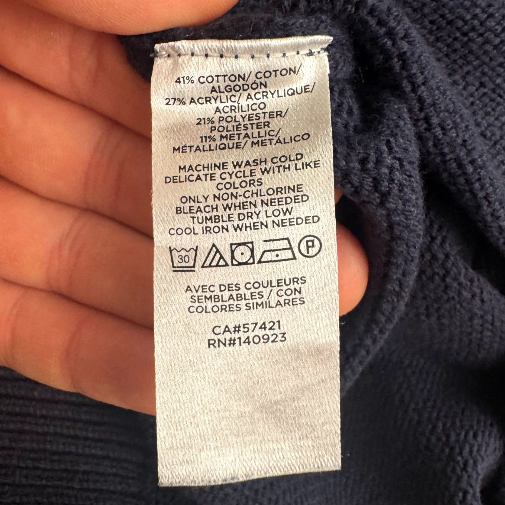Ann Taylor Ann Taylor Sweater Womens XL Navy Silver Fair Isle Metallic Pullover Knit Autumn Winter Womens Size XL / US 12-14 / IT 48-50 - 7 Thumbnail