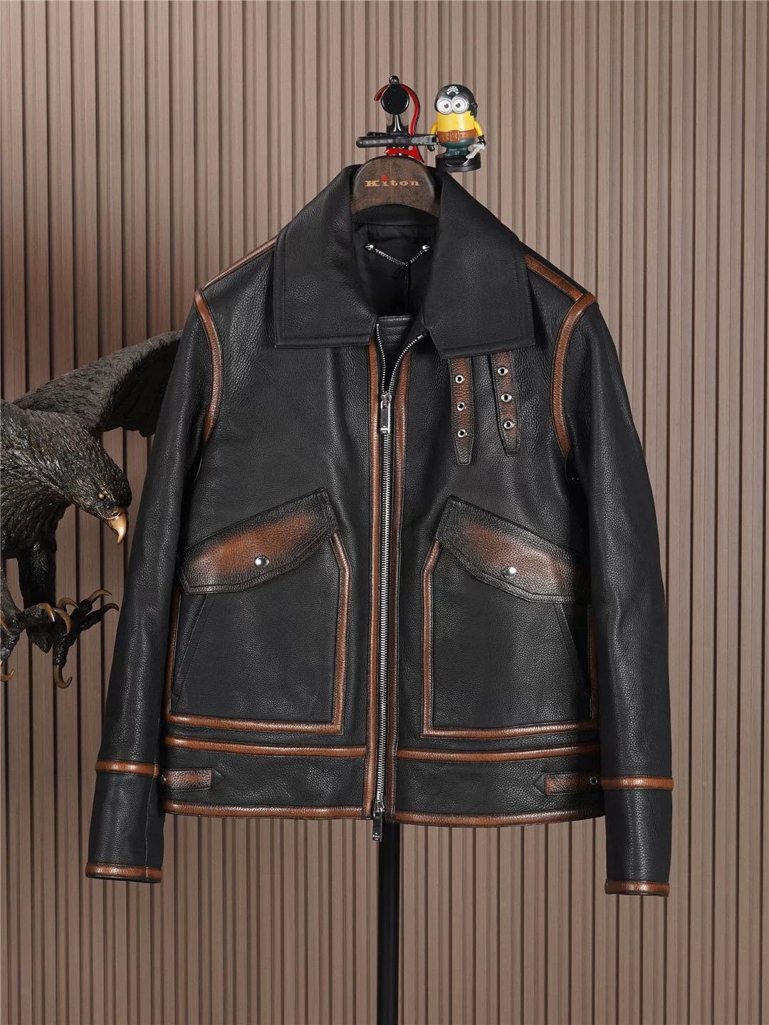 Berluti Berluti Black Leather Jacket with Color Detailing Size US S / EU 44-46 / 1 - 1 Thumbnail