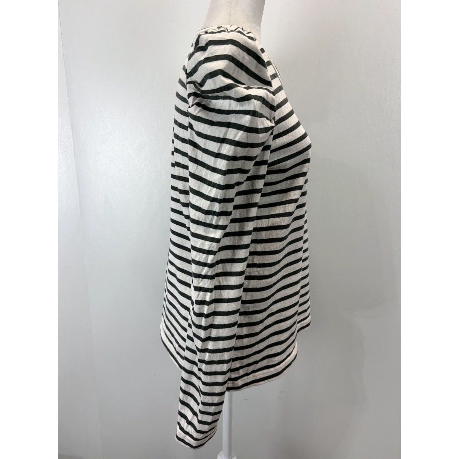 Rebecca Minkoff Rebecca Minkoff Puff Sleeve Long Sleeve Striped Ivory Shirt Top Women's Medium Size M / US 6-8 / IT 42-44 - 4 Thumbnail