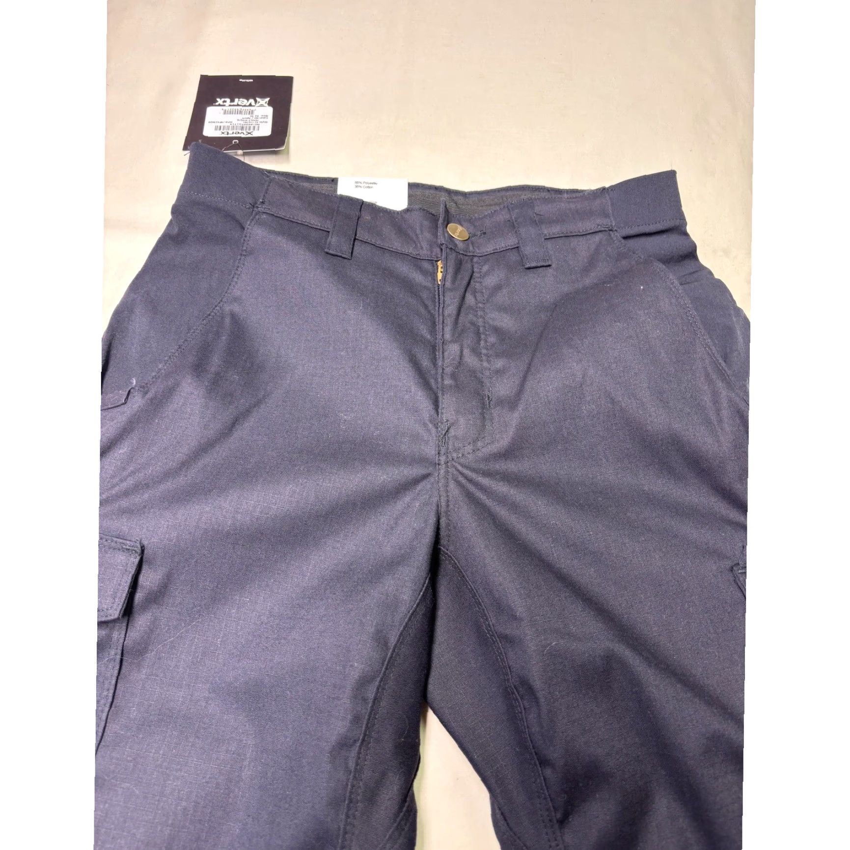 Vintage Vertx Women Cargo Pants X1CU2381 Navy Blue 30W30L/30Inseam Twill Straight Pockets Logo Button Zip Workwear Casual Womens Size 28" / US 6 / IT 42 - 3 Thumbnail