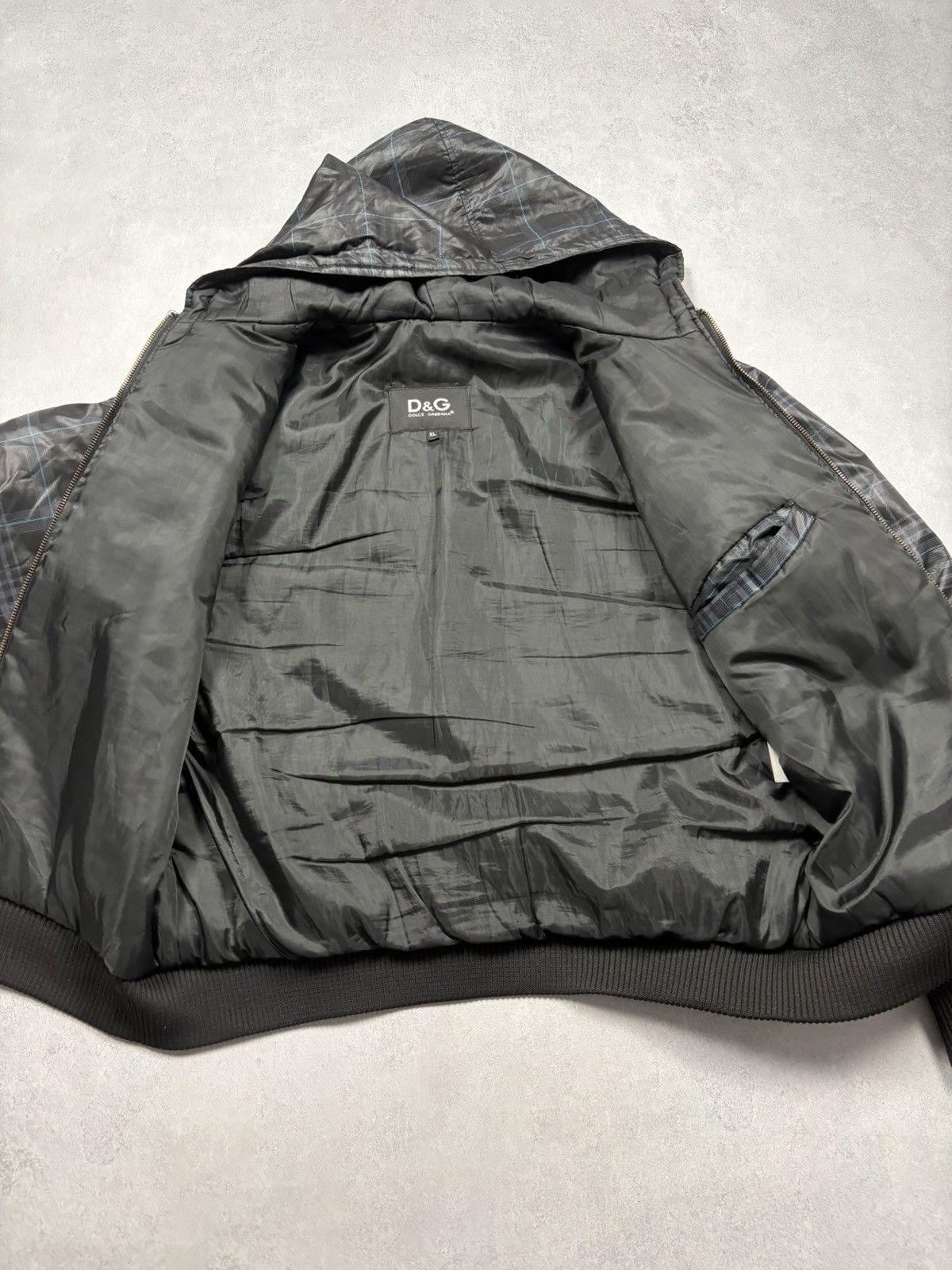 Dolce & Gabbana Dolce & Gabbana Sport 2000s Black Check Puffer Jacket VTG Size US L / EU 52-54 / 3 - 17 Thumbnail