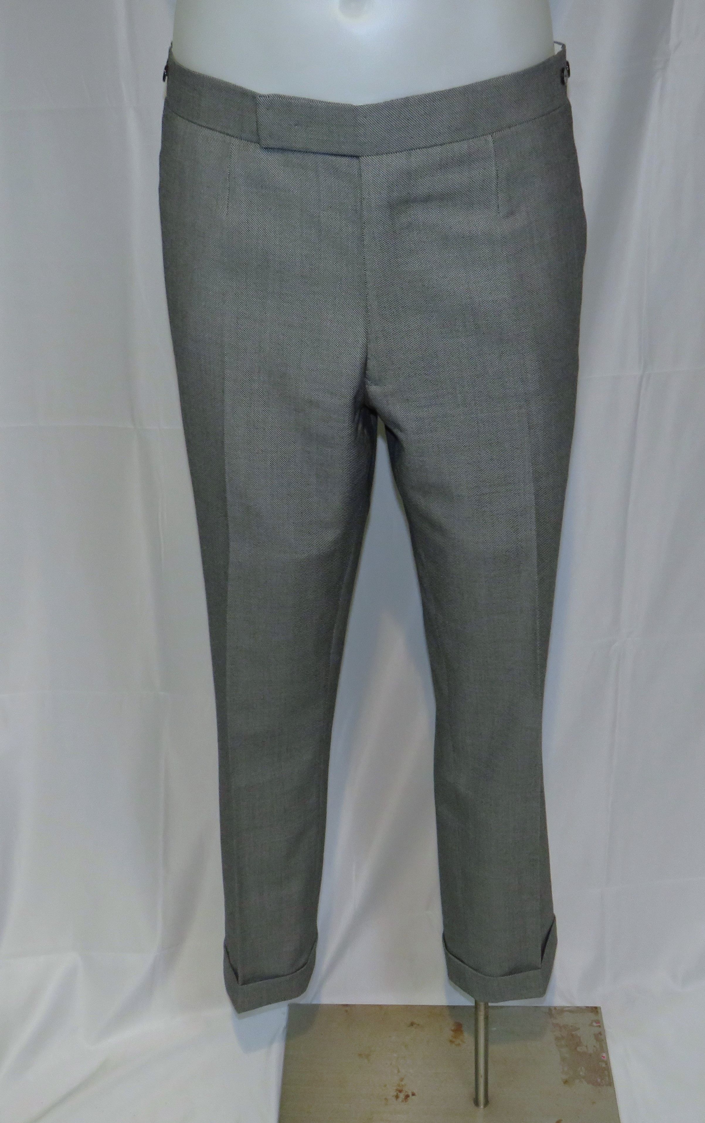 Henry Poole × Savile Row Bespoke Gray Birdseye Two Button Suit 36S Size 36S - 14 Thumbnail