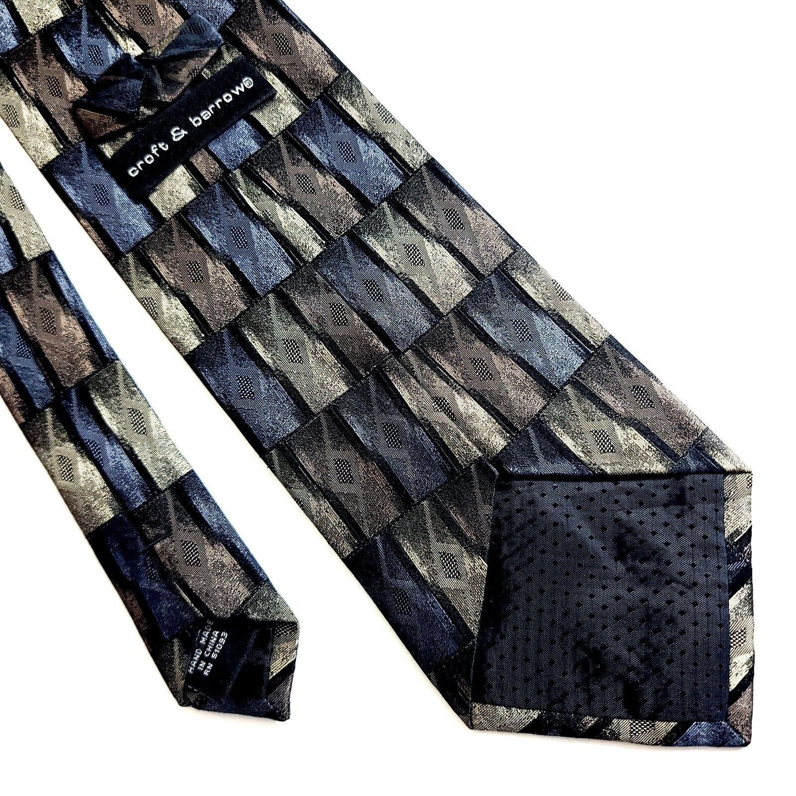 Croft & Barrow Croft & Barrow Gray Blue Beige Tan Woven Geometric Wide Abst Size ONE SIZE - 5 Thumbnail