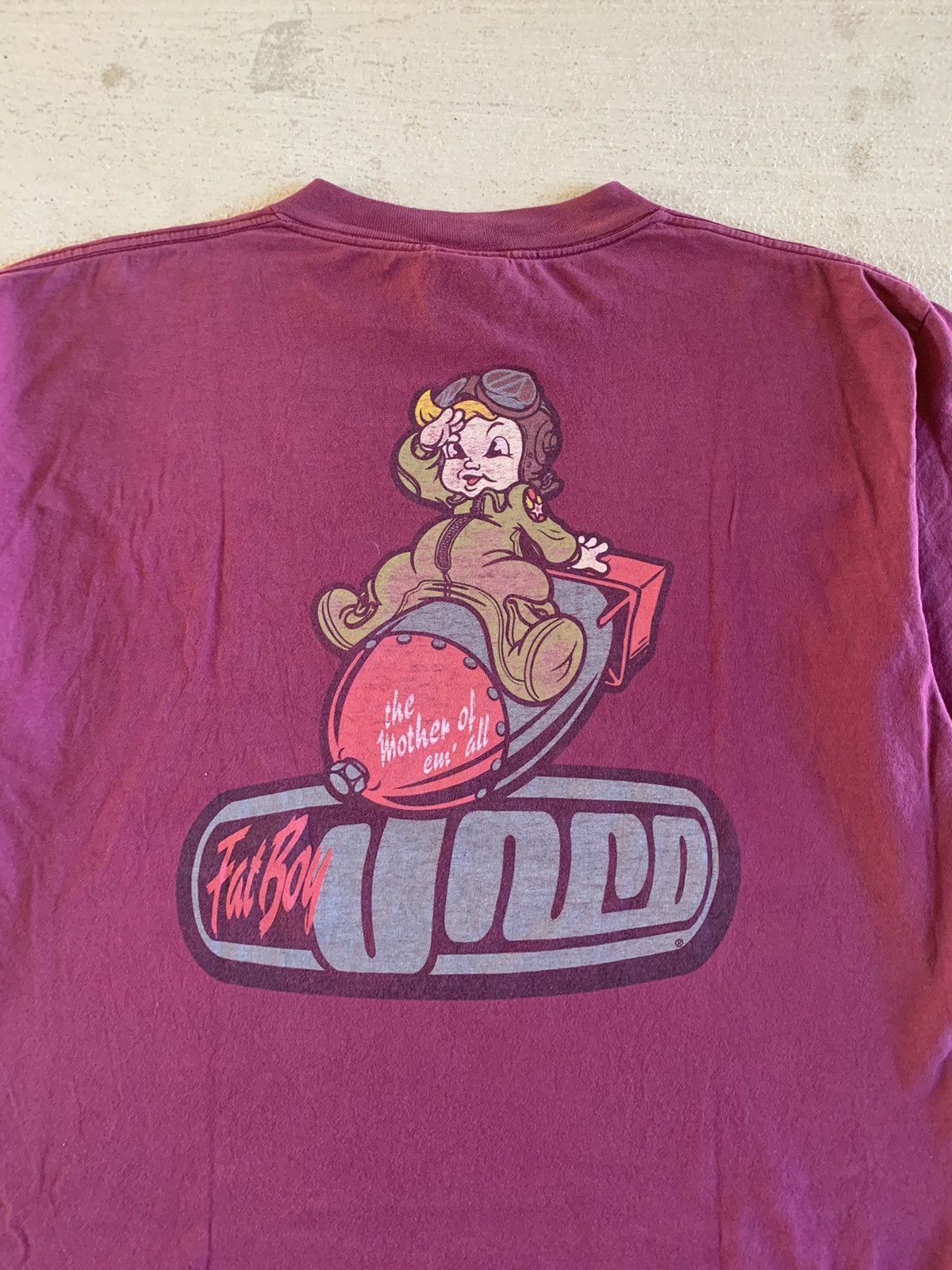 image of 1990S 90's Fat Boy Jnco Jeans Skate Skatet-Shirt in Red, Men's (Size XL)