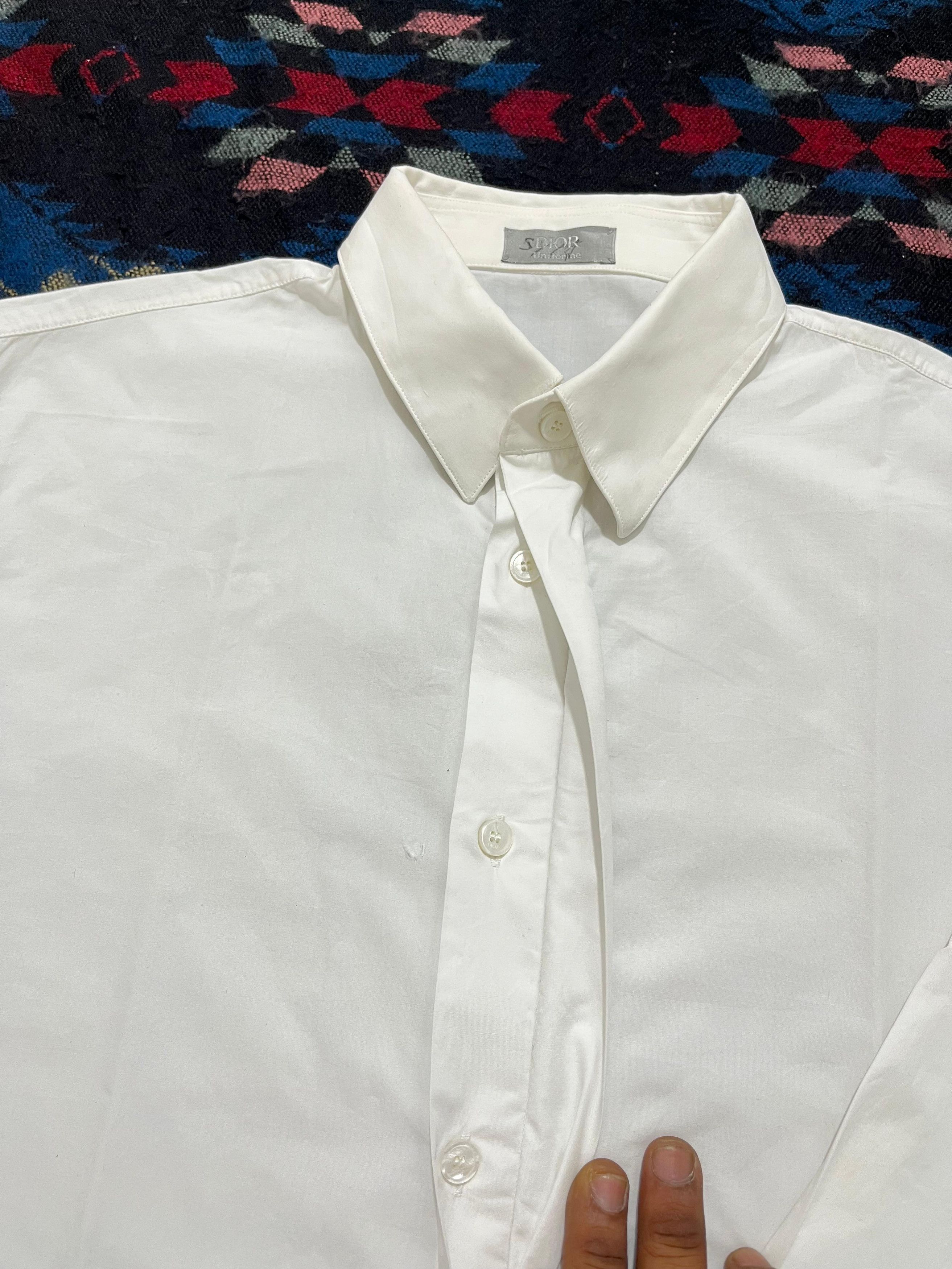 Dior Dior Uniforme Men Button up White Shirt Size US S / EU 44-46 / 1 - 4 Thumbnail