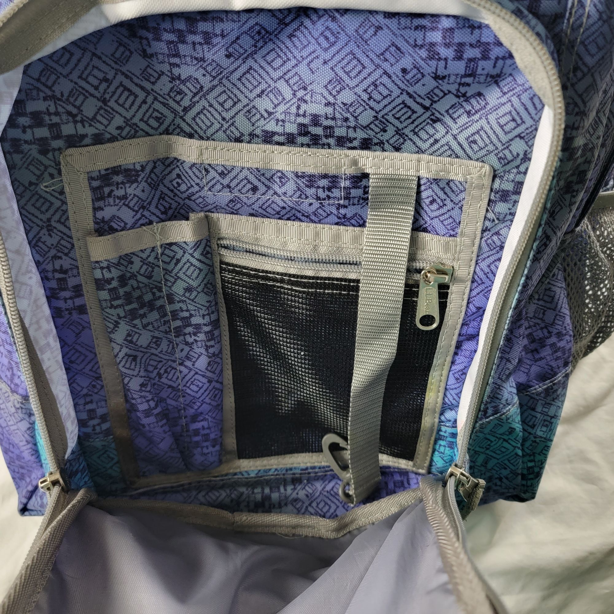 L.L. Bean Deluxe Book Pack Backpack Purple Blue Teal