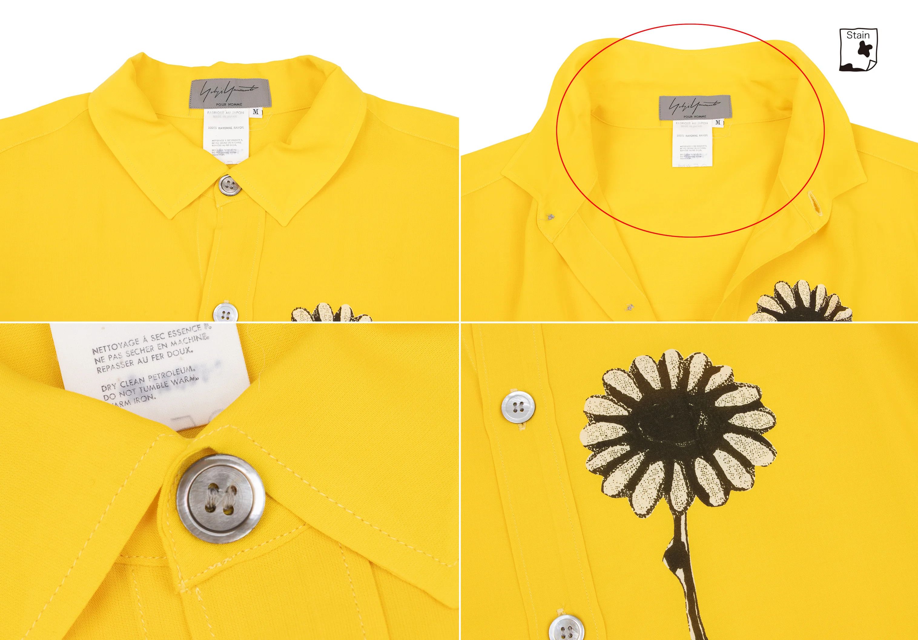 Yohji Yamamoto Yohji Yamamoto Floral Print Rayon Shirt Yellow M Size US M / EU 48-50 / 2 - 6 Thumbnail