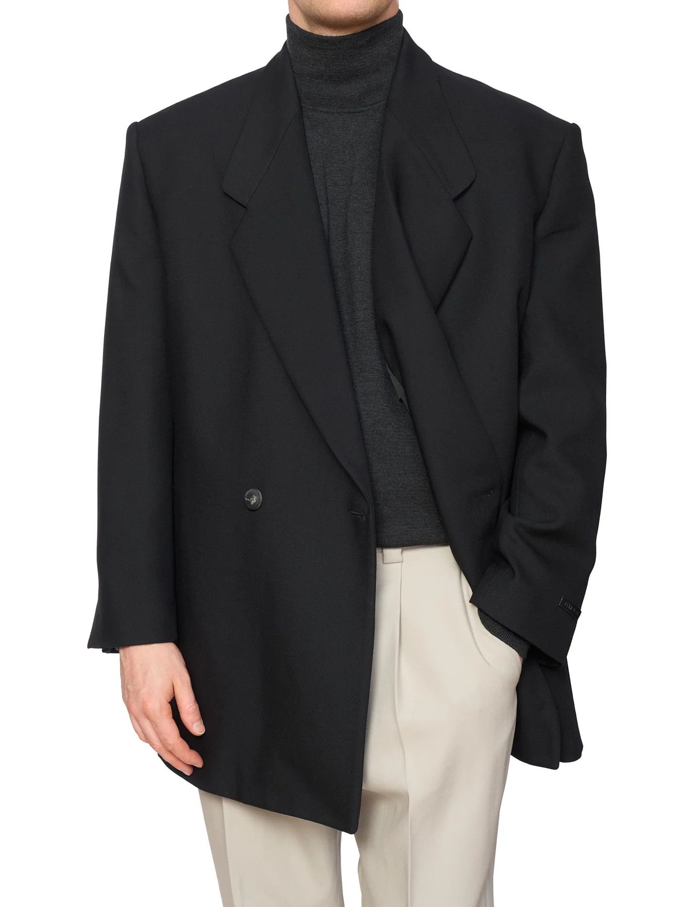 Fear of God FEAR OF GOD Eternal Black Wool Double Breasted Suit Jacket Size 40R - 1 Thumbnail