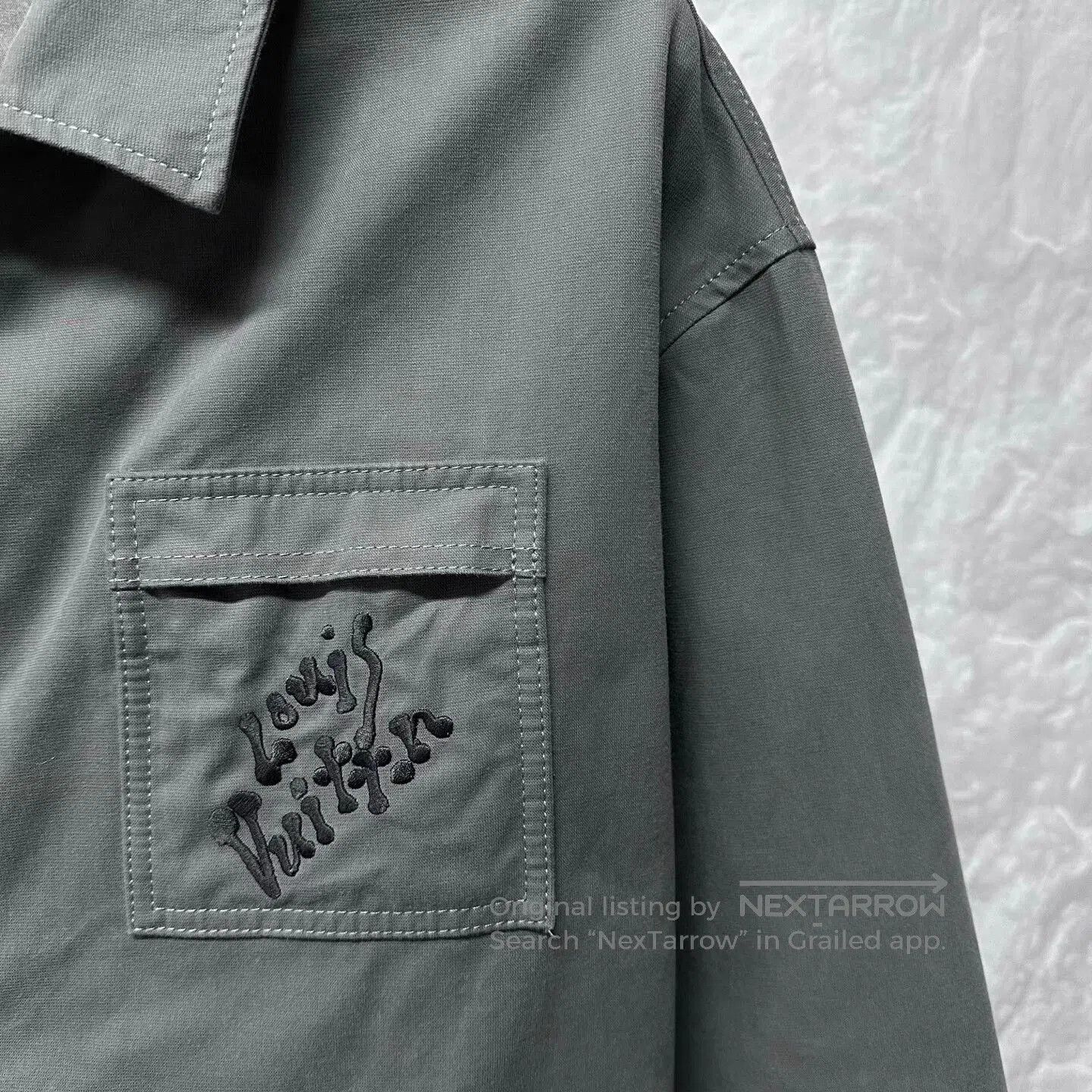 Louis Vuitton louis vuitton embroidered utility jacket in gray. Size US L / EU 52-54 / 3 - 3 Thumbnail