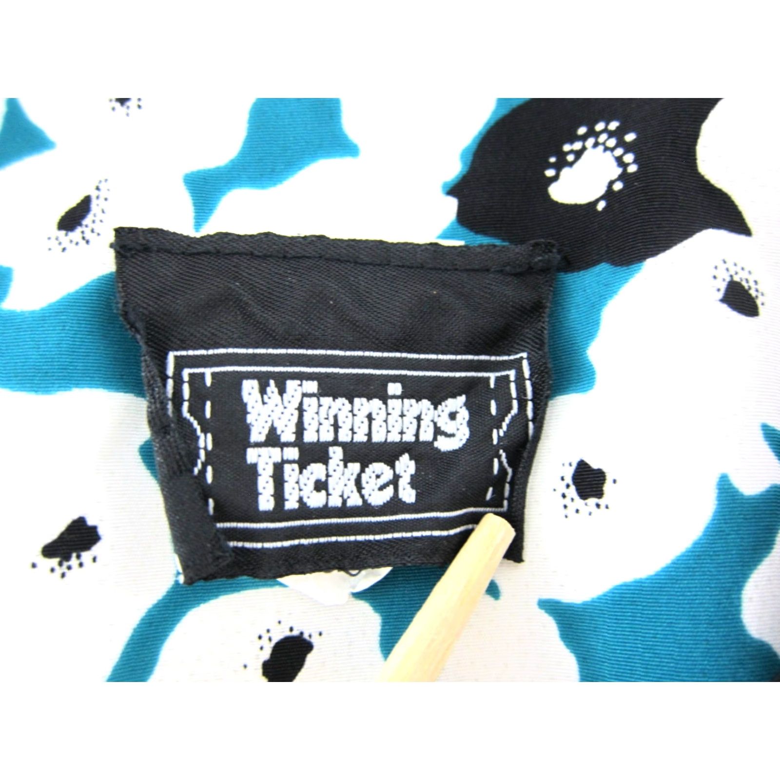 Vintage VTG Winning Ticket Green Black White Floral Short Sleeve Midi Secretary Dress 8 Size 30" / US 8 / IT 44 - 3 Thumbnail