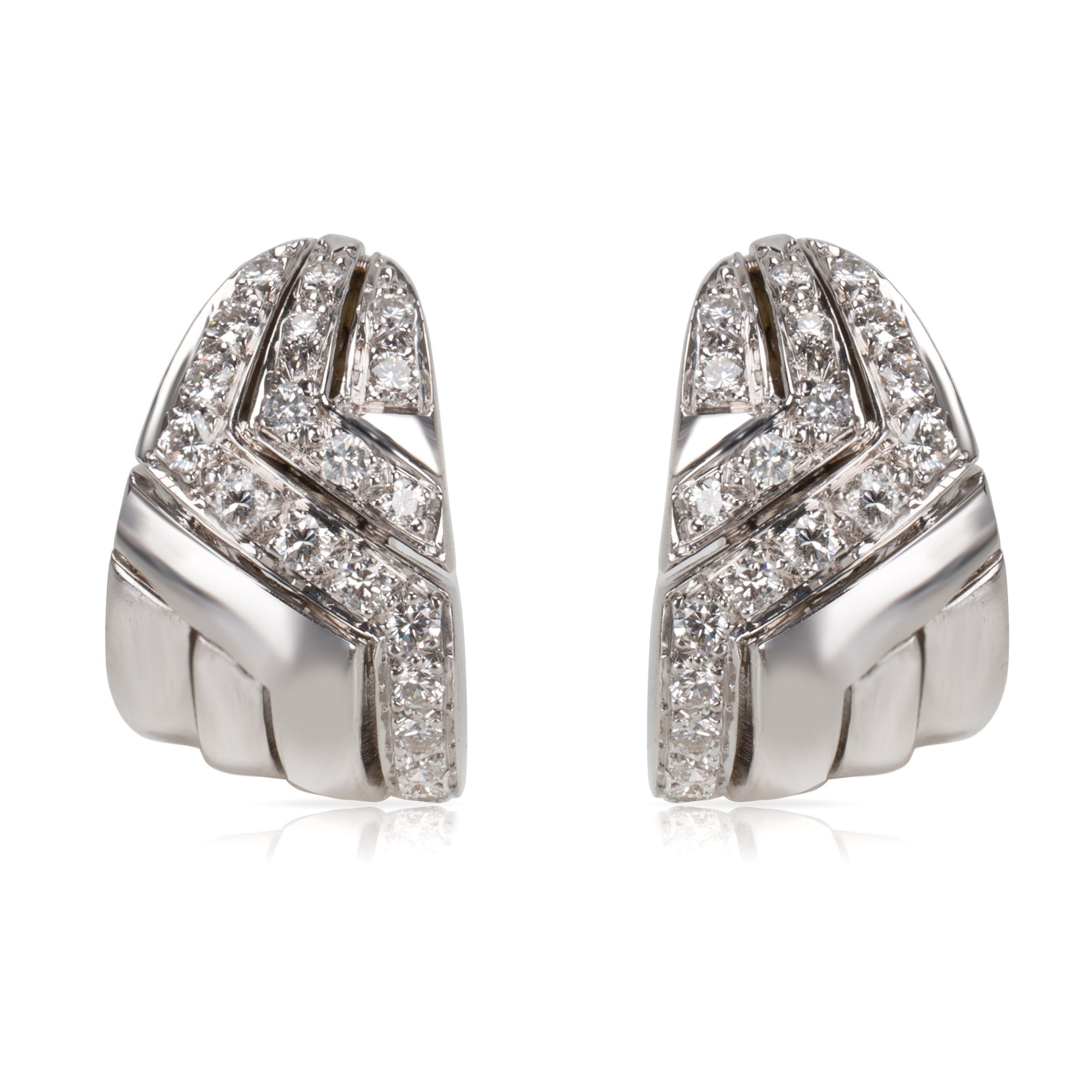 Other 14KT White Gold Diamond Clip Earrings in 18KT White Gold 1.70 ctw Size ONE SIZE - 1 Thumbnail