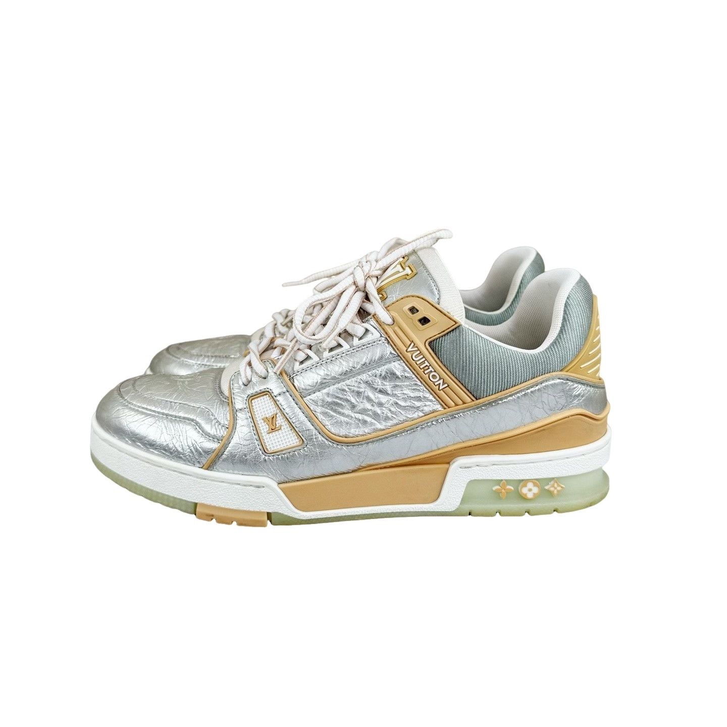 Louis Vuitton Louis Vuitton Silver Foil Trainer Sneakers 8 Size US 9 / EU 42 - 1 Thumbnail