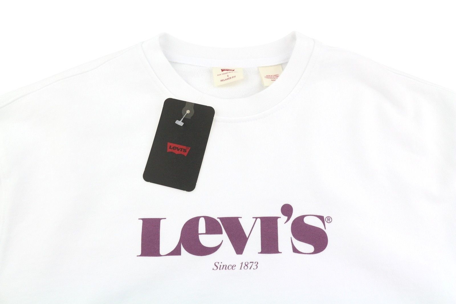 Levi's RELAXED FIT S White Graphic Logo Crew Pullover 87098 Size US S / EU 44-46 / 1 - 5 Thumbnail