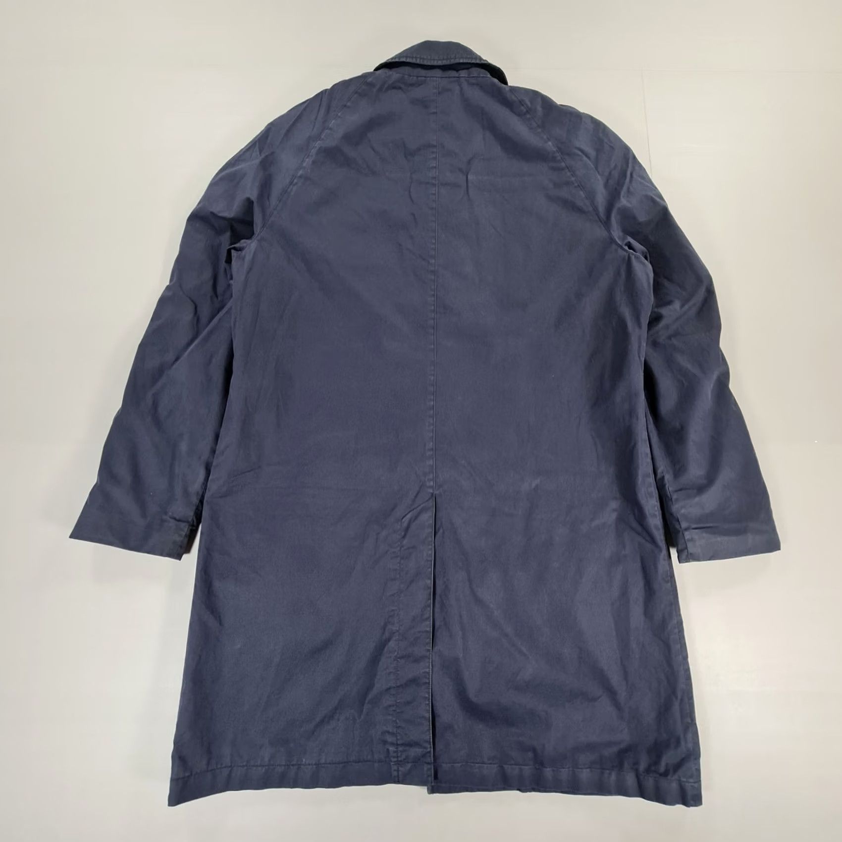Cos COS Coat Mens Navy Blue 52 Cotton Long Line Single Breasted Overcoat Lightweight Pockets Size US L / EU 52-54 / 3 - 8 Thumbnail