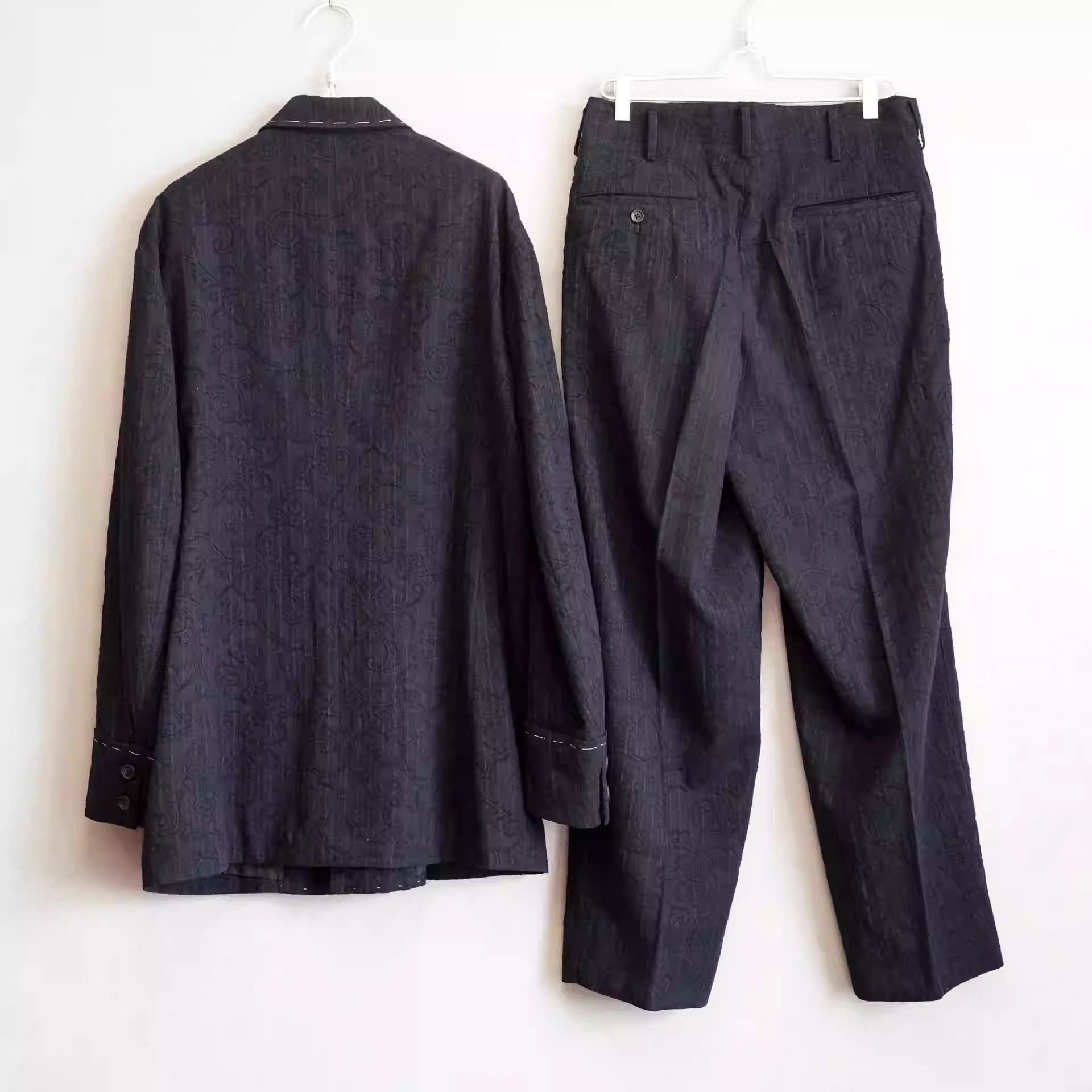 Yohji Yamamoto Yohji Yamamoto 98AW Dark Embroidery Set-2505 Size US M / EU 48-50 / 2 - 2 Thumbnail