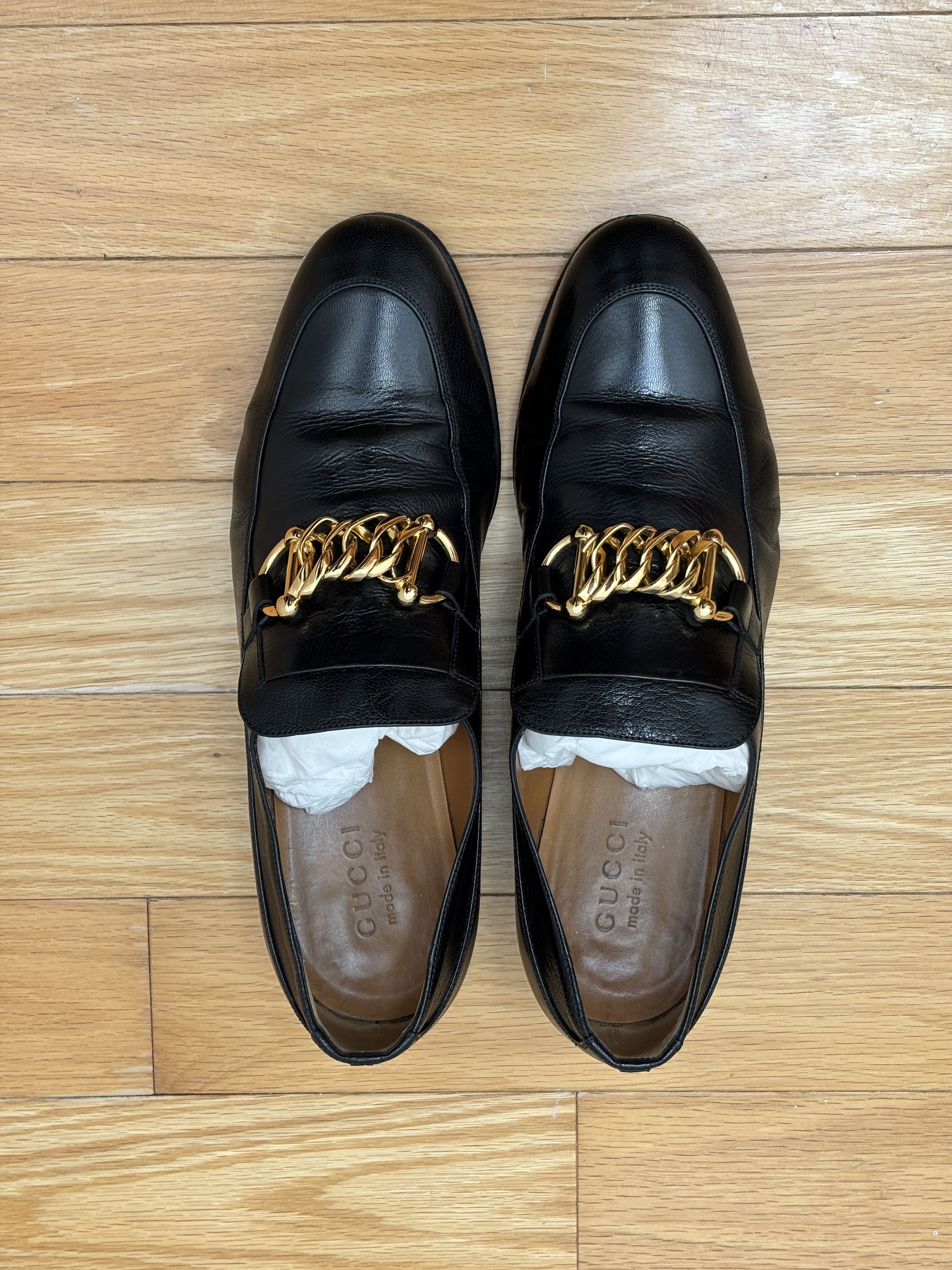 Gucci Gucci Black Leather Chain Loafers US9.5 Size US 9.5 / EU 42-43 - 4 Thumbnail