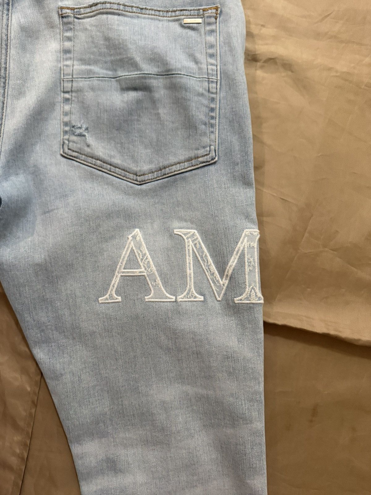Amiri AMIRI Blue Bandana Jacquard Logo Jeans size 36 Size US 36 / EU 52 - 11 Thumbnail