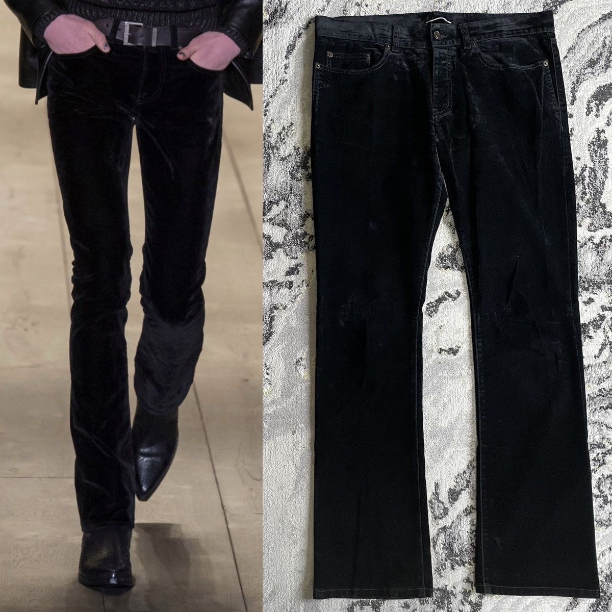 Saint Laurent Paris Saint Laurent D17 AW18 Velvet flared pants | Grailed