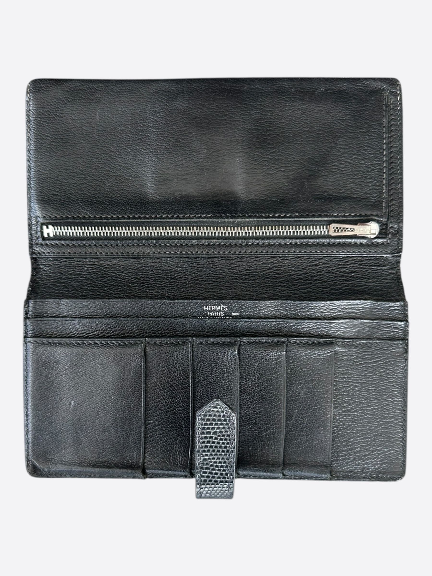 Hermes Hermes Black Lizard Bearn Wallet Size ONE SIZE - 3 Thumbnail