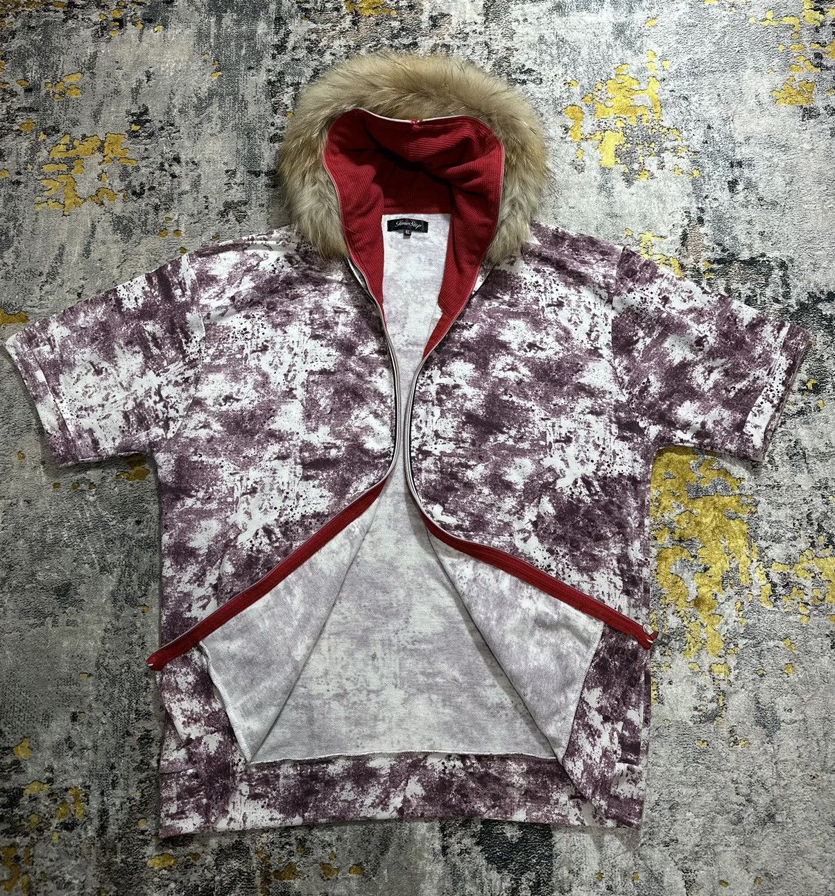 If Six Was Nine GOTHIC ABSTRACT DOUBLE LAYER FUR ZIP HOODIE SHORT LGB STYLE Size US XXL / EU 58 / 5 - 6 Thumbnail