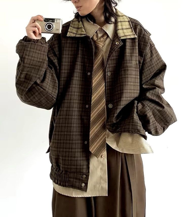 Other Streetwear Casual Oversized Patchwork Plaid Design Jacket Size US M / EU 48-50 / 2 - 5 Thumbnail