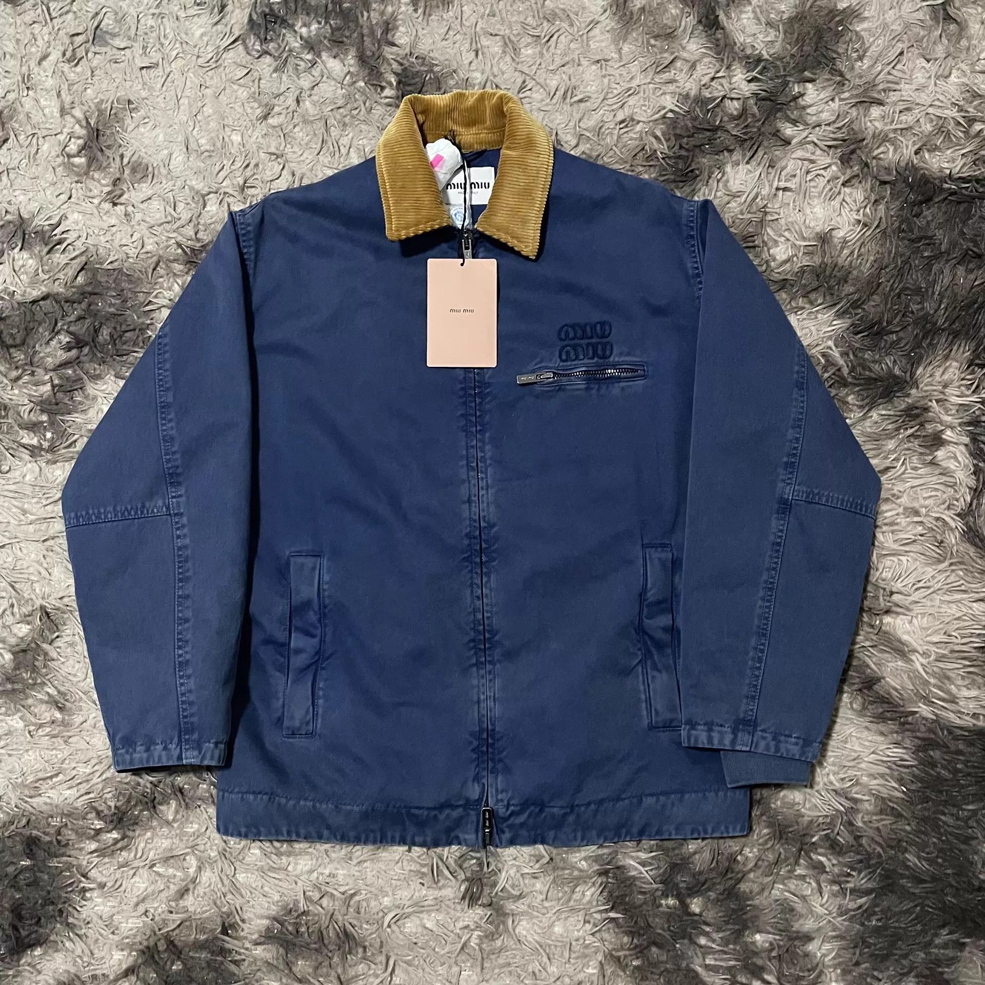 Miu Miu Miu Miu 25 SS Blue Workwear Puffer Jacket with Cord Collar Size XS / US 0-2 / IT 36-38 - 1 Thumbnail