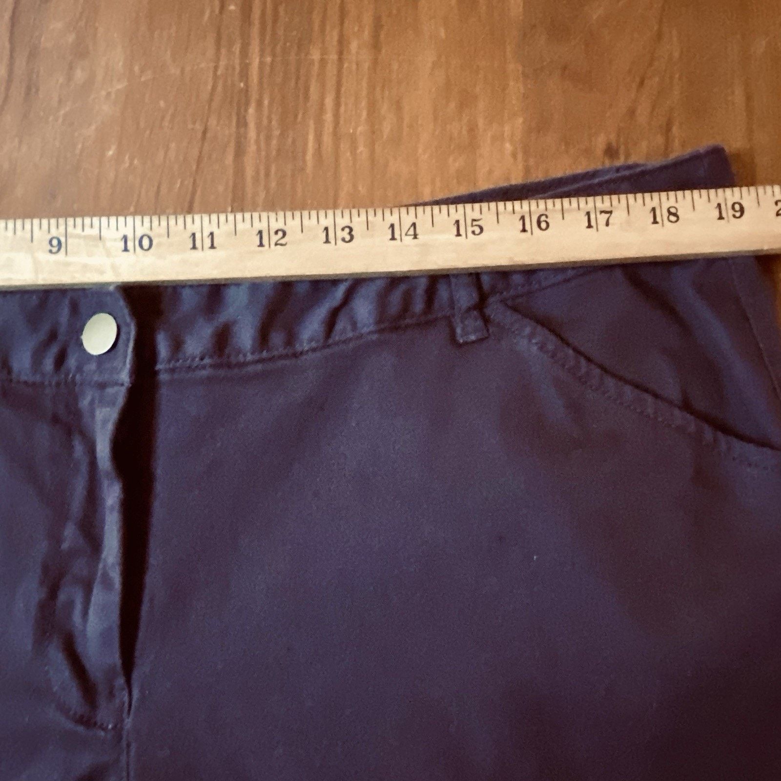 & Other Stories Womans 16 Petite White Stag Brown Straight Leg Pants Stretch Size 36" / US 14 / IT 50 - 5 Thumbnail