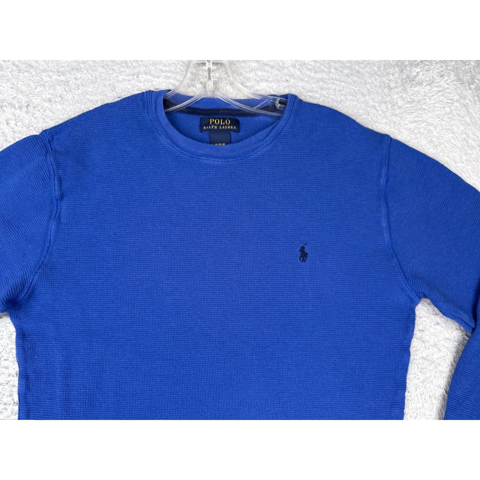 Polo Ralph Lauren Polo Ralph Lauren Shirt Men Medium Blue Waffle Knit Thermal 100% Cotton READ Size US M / EU 48-50 / 2 - 4 Thumbnail