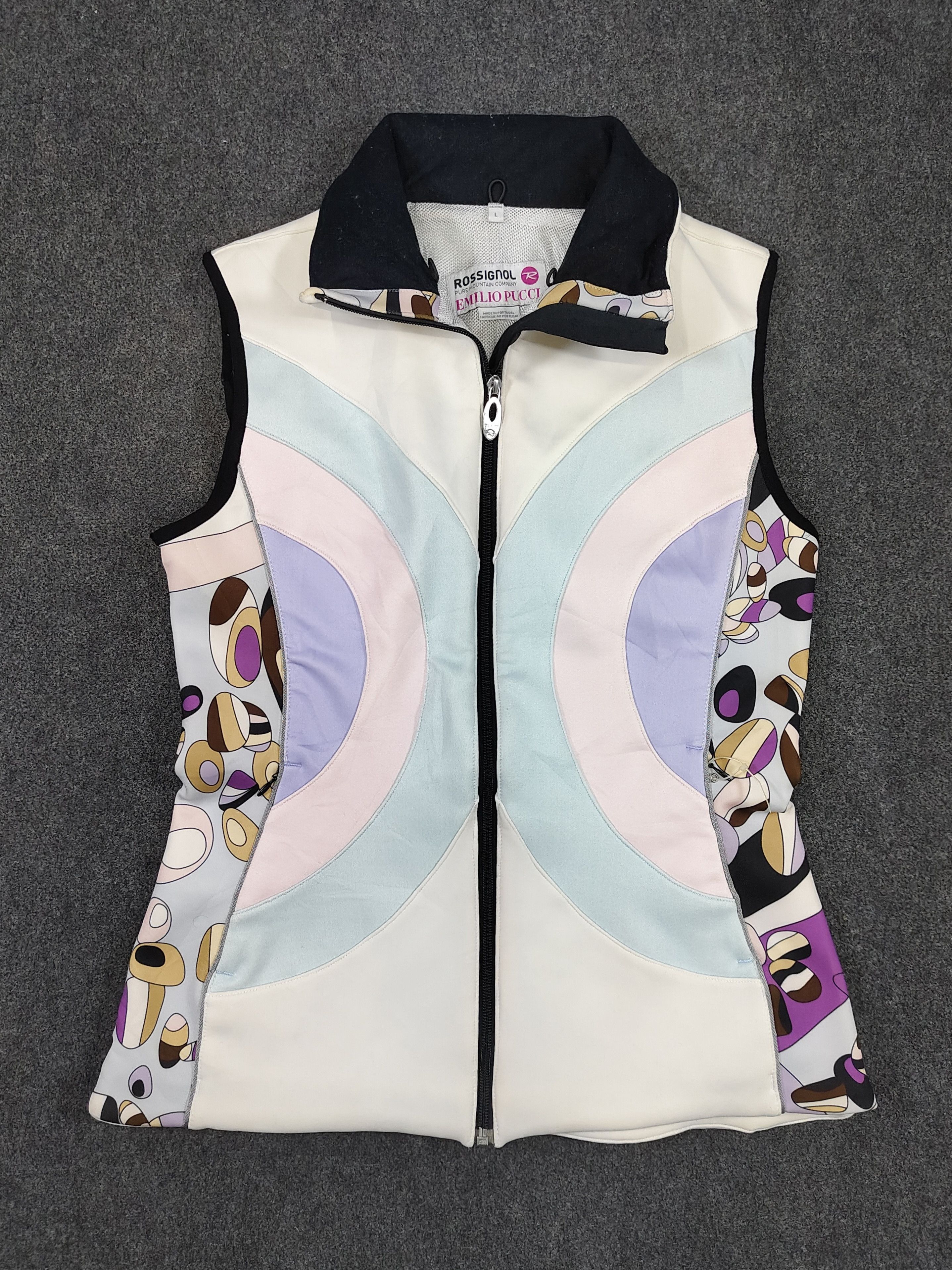 Emilio Pucci 00s Emilio Pucci x Rossignol Gardena Pastel Geometric Vest Size L / US 10 / IT 46 - 1 Thumbnail